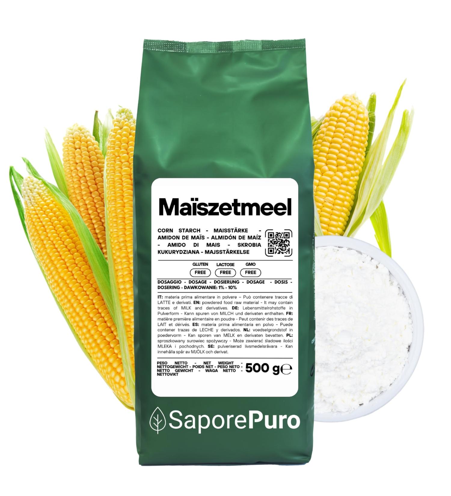 GioiaGroup Srl SaporePuro Natural Corn Starch 500 g Natural Thickener for Desserts Creams and Sauces Gluten Free and Vegan - Buy Online on GoSupps.com