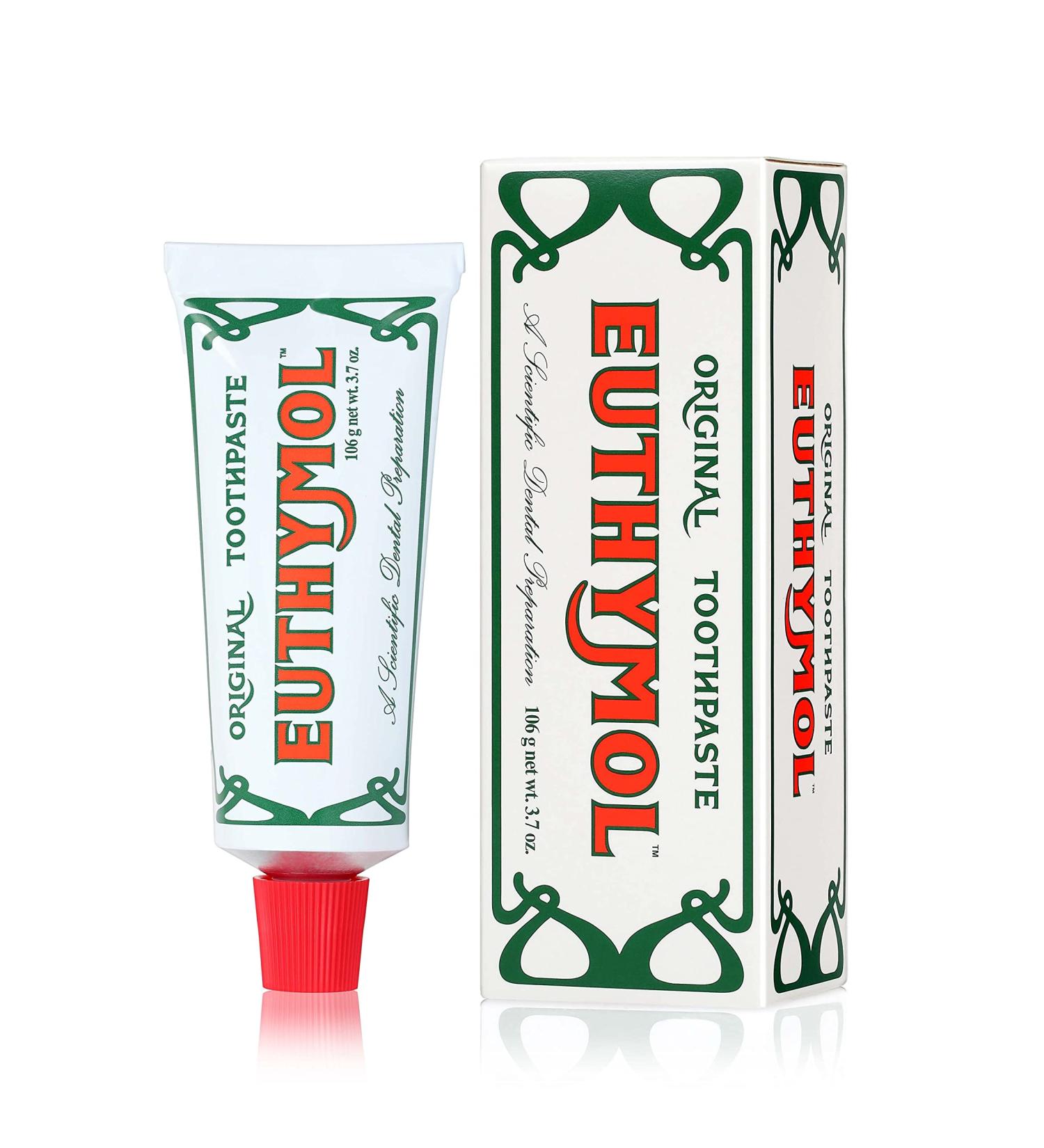 Euthymol Natural Fluoride-Free Strong Mint Toothpaste 3.7 oz - Plaque & Tartar Remover, Classic Pink Formula for Fresh Breath - Travel Size Aluminum Tube, 3.7 Ounce - Buy Online on GoSupps.com