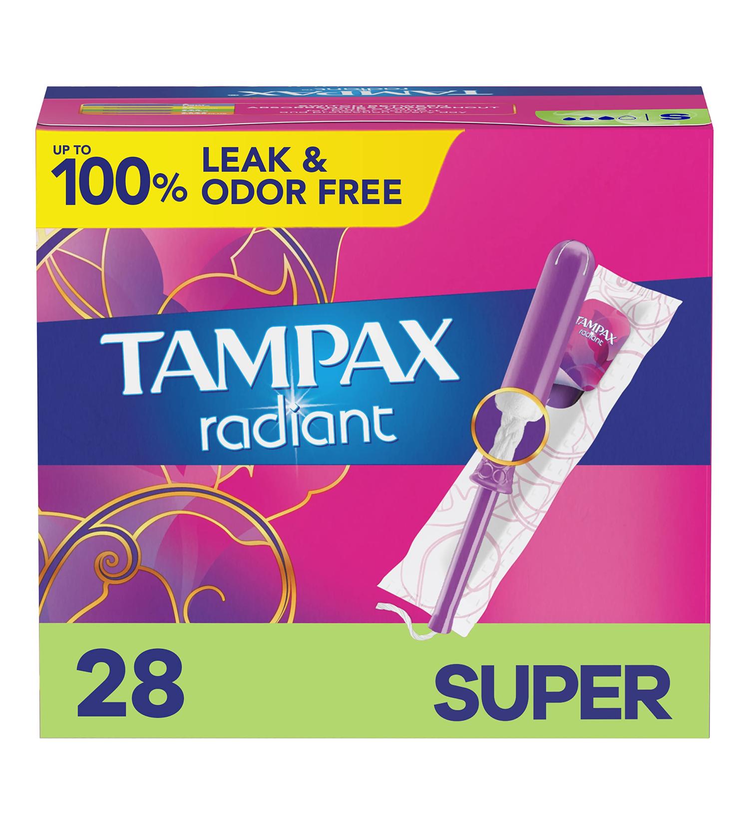 Radiant Super Absorbency Unscented Tampons with Applicator - 32ct - Premium USA Quality | Buy Internationally - Buy Online on GoSupps.com