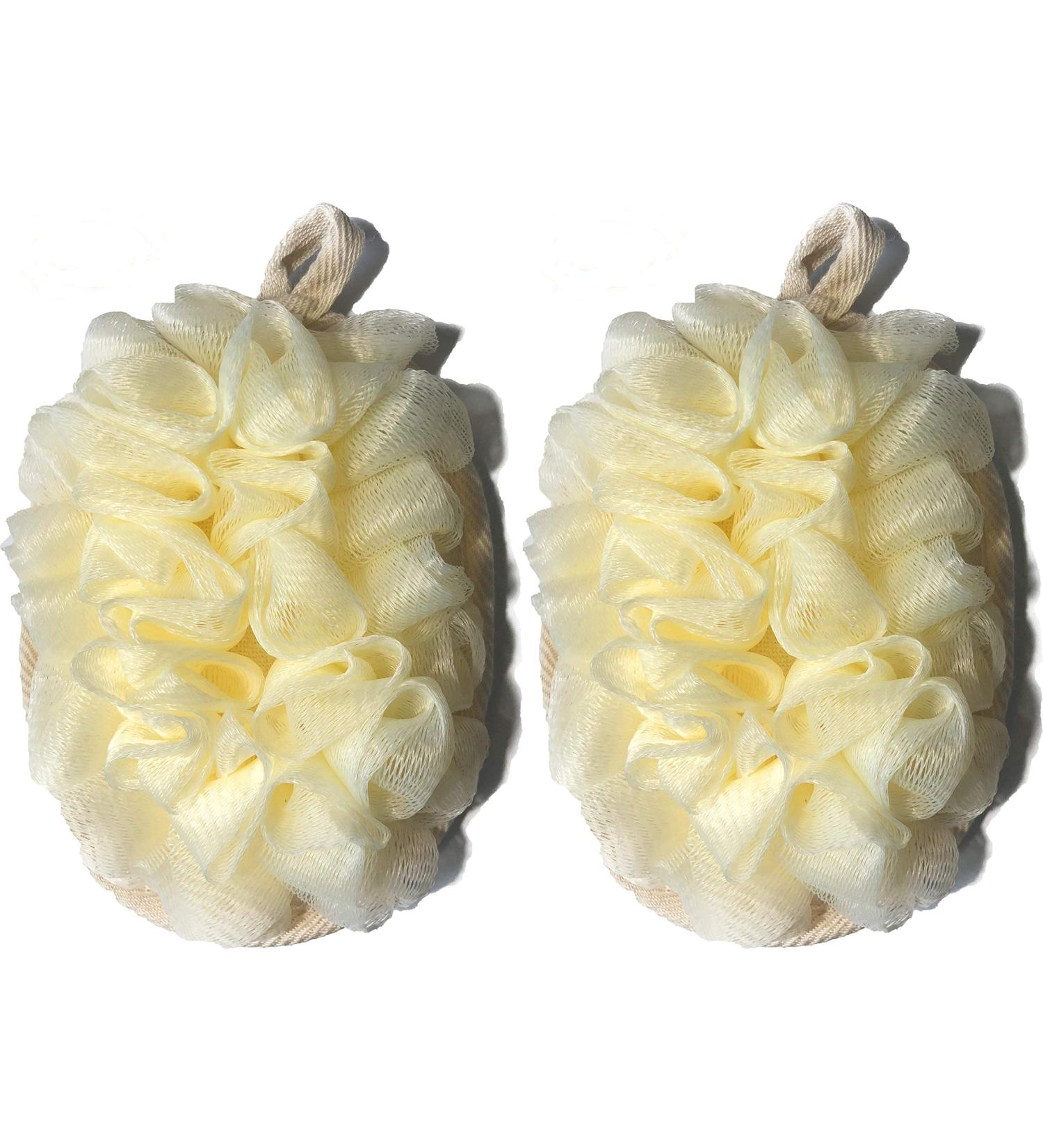 2 Pack Exfoliating Bath Mitt for Men & Women - Loofah Sponge Brushes Pouf - Shower Scrubber for Dead Skin Removal - Buy Online on GoSupps.com