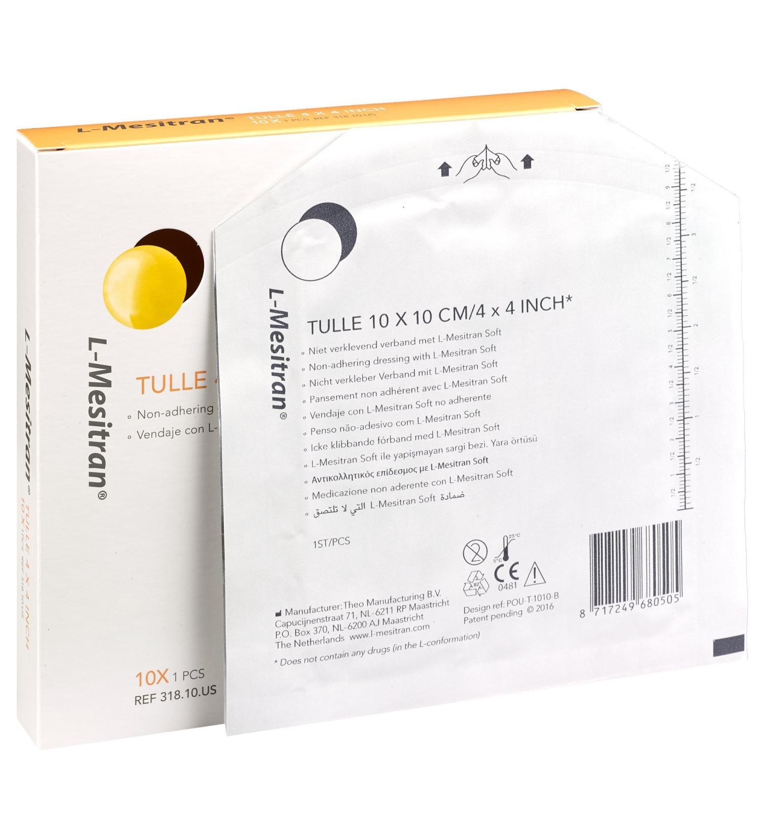 Shop Tulle Dressing with 40% Medical Grade Honey - Flexible Adhesive Bandages for Sensitive Wounds | 4"x4" Box of 10 - Buy Online on GoSupps.com