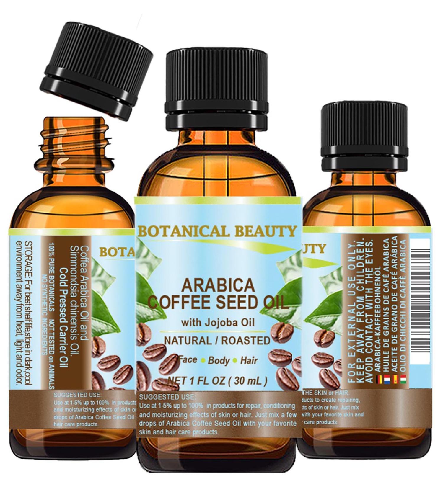 Chateau Cosmetics Botanical Beauty Arabica Coffee Seed Oil - 100% Pure Natural Oil for Face Body & Hair | Wrinkle Reducer Anti-Puffiness & Dark Circles Anti-Cellulite - 1 oz (30 ml - Buy Online on GoSupps.com