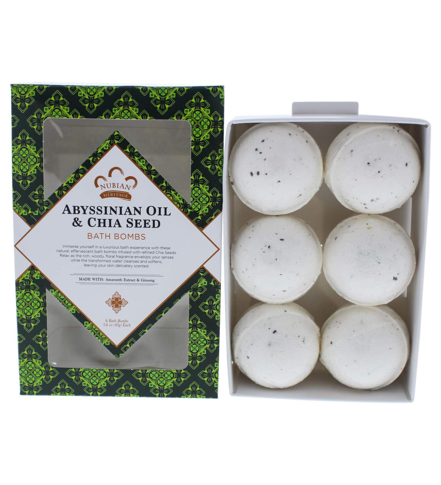 Nubian Heritage Abyssin Chia Bath Bomb - 6 Pack - Buy Online on GoSupps.com