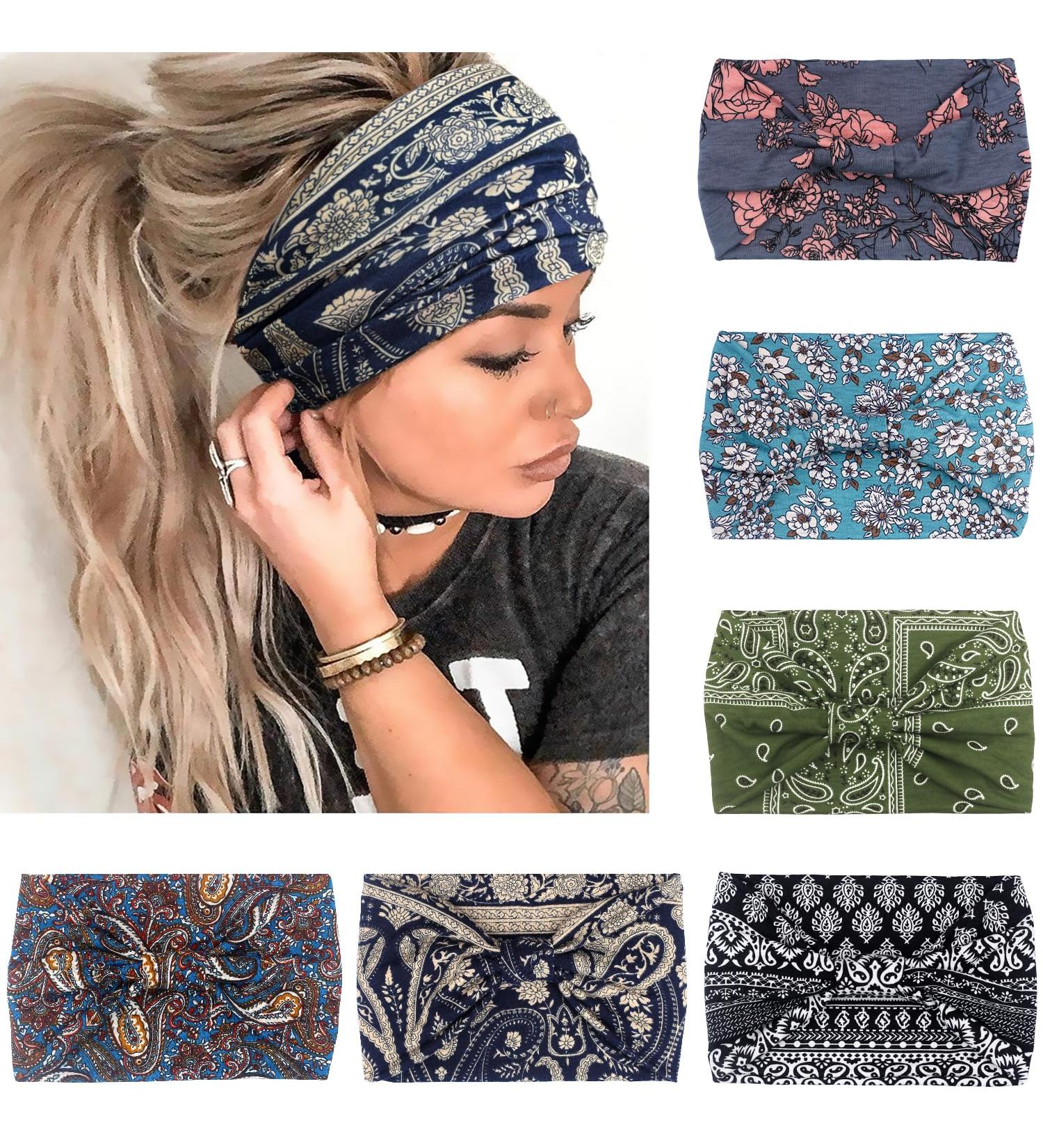 VENUSTE Boho Wide Headbands for Women - 6 Pack Hair Accessories - Buy Online on GoSupps.com