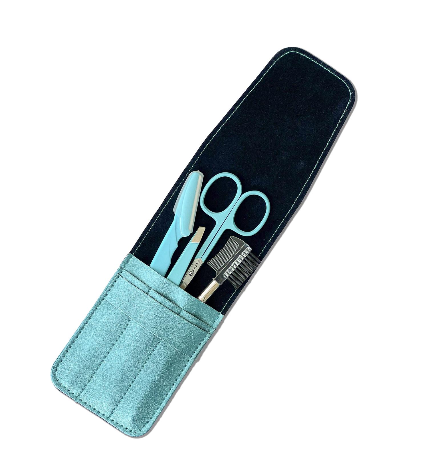 SAFFA 4 Pcs Women Beauty Kit: Eyebrow Precision Tweezer, Lash Brush, Women Razor for Shaving - Facial Tools for Exfoliation and Eyebrow Trimming - Buy Online on GoSupps.com