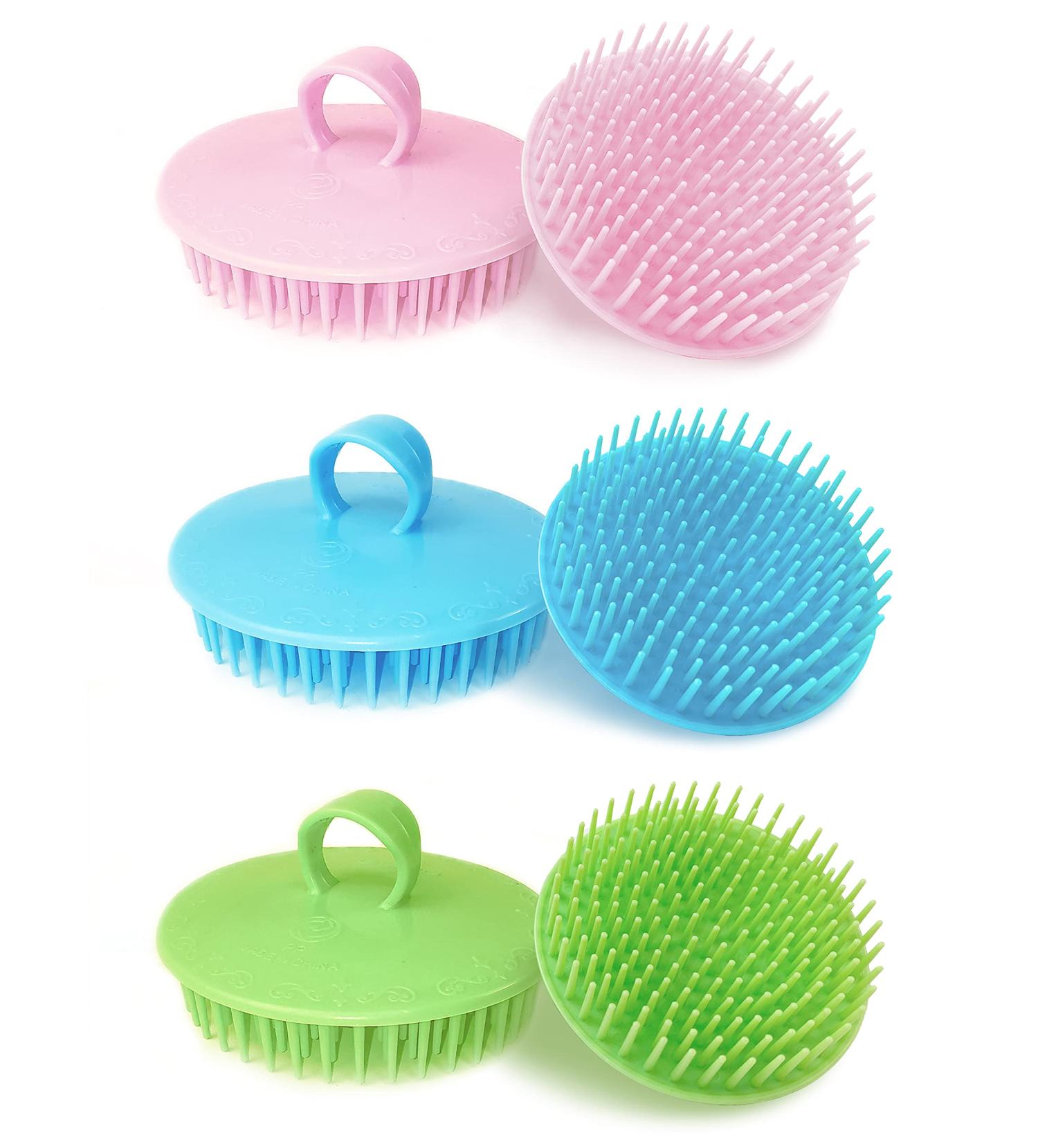 6 Pcs Hair Scalp Massager Shampoo Brush Set for Dandruff Relief - Soft Scalp Scrubber for Adults, Kids, and Pets - Buy Online on GoSupps.com