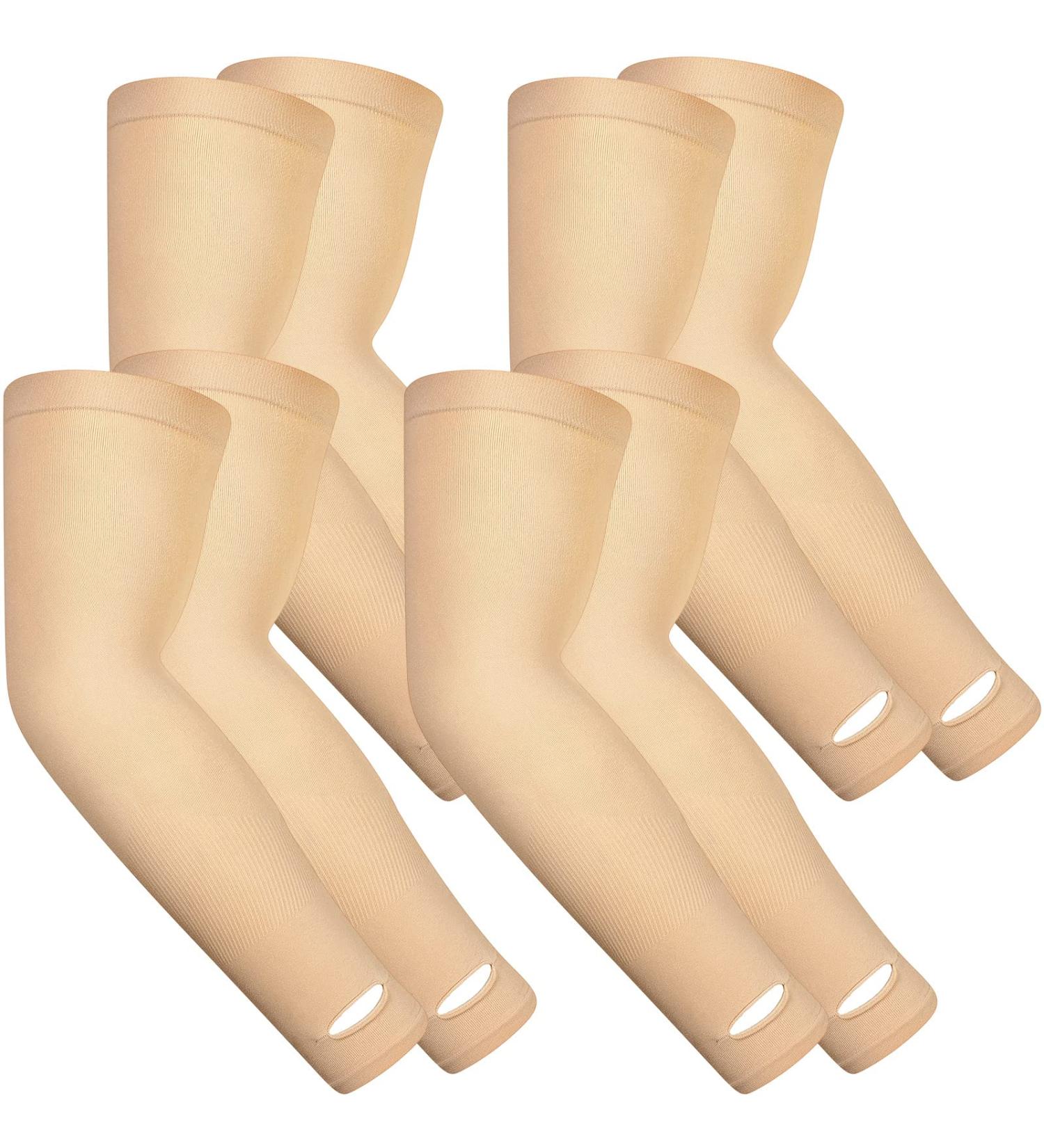 4 Pairs Thin Skin Protective Arm Sleeves - Elderly Skin Protector for Bruises and Sun Exposure - Breathable Compression Sleeves for Men and Women - Buy Online on GoSupps.com