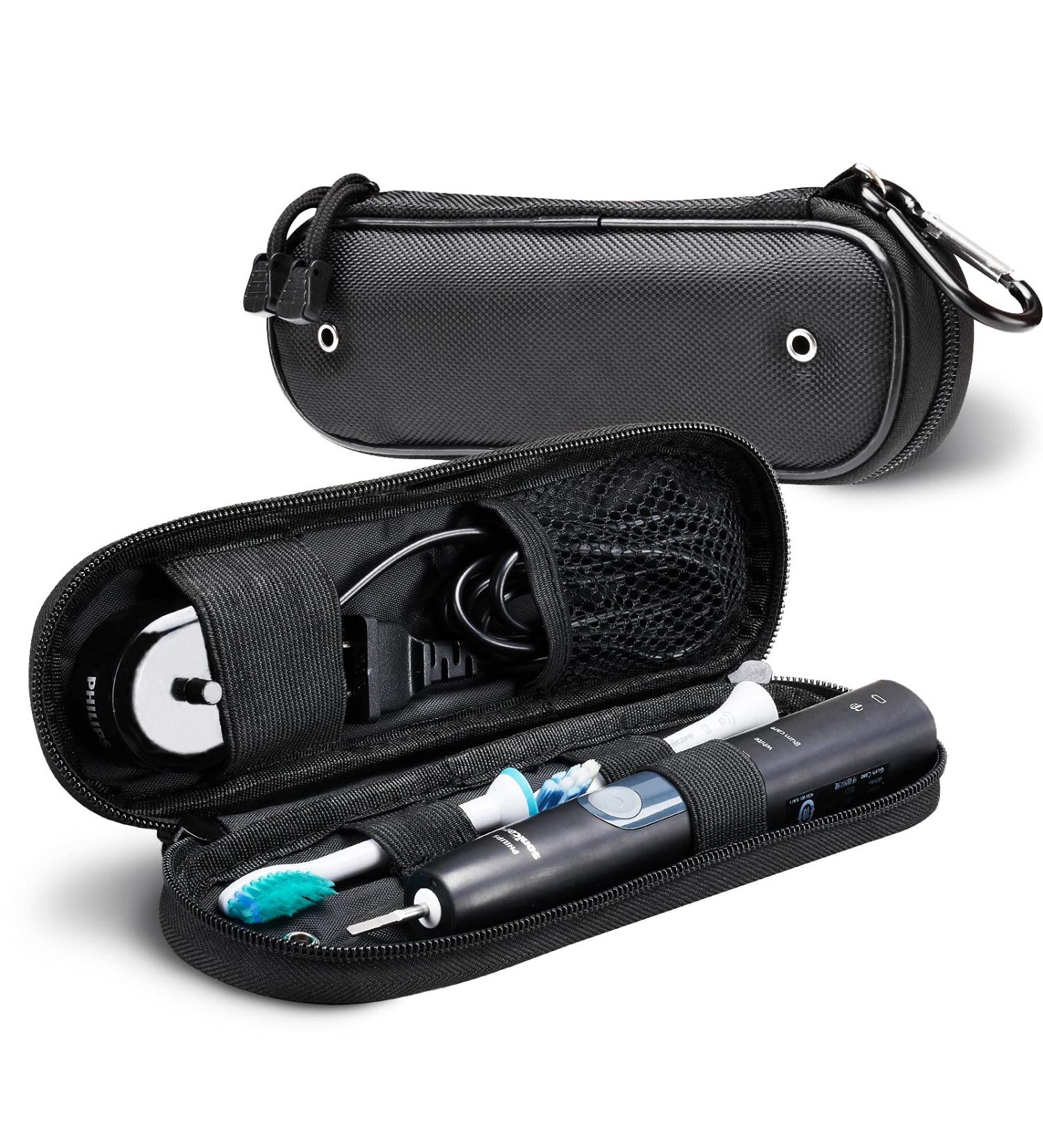 Compact Toothbrush Travel Case for Oral-B Pro 1000/1500 & Philips Sonicare ProtectiveClean 4100/5100/7500 - Electric Toothbrush Holder for Travel - Buy Online on GoSupps.com