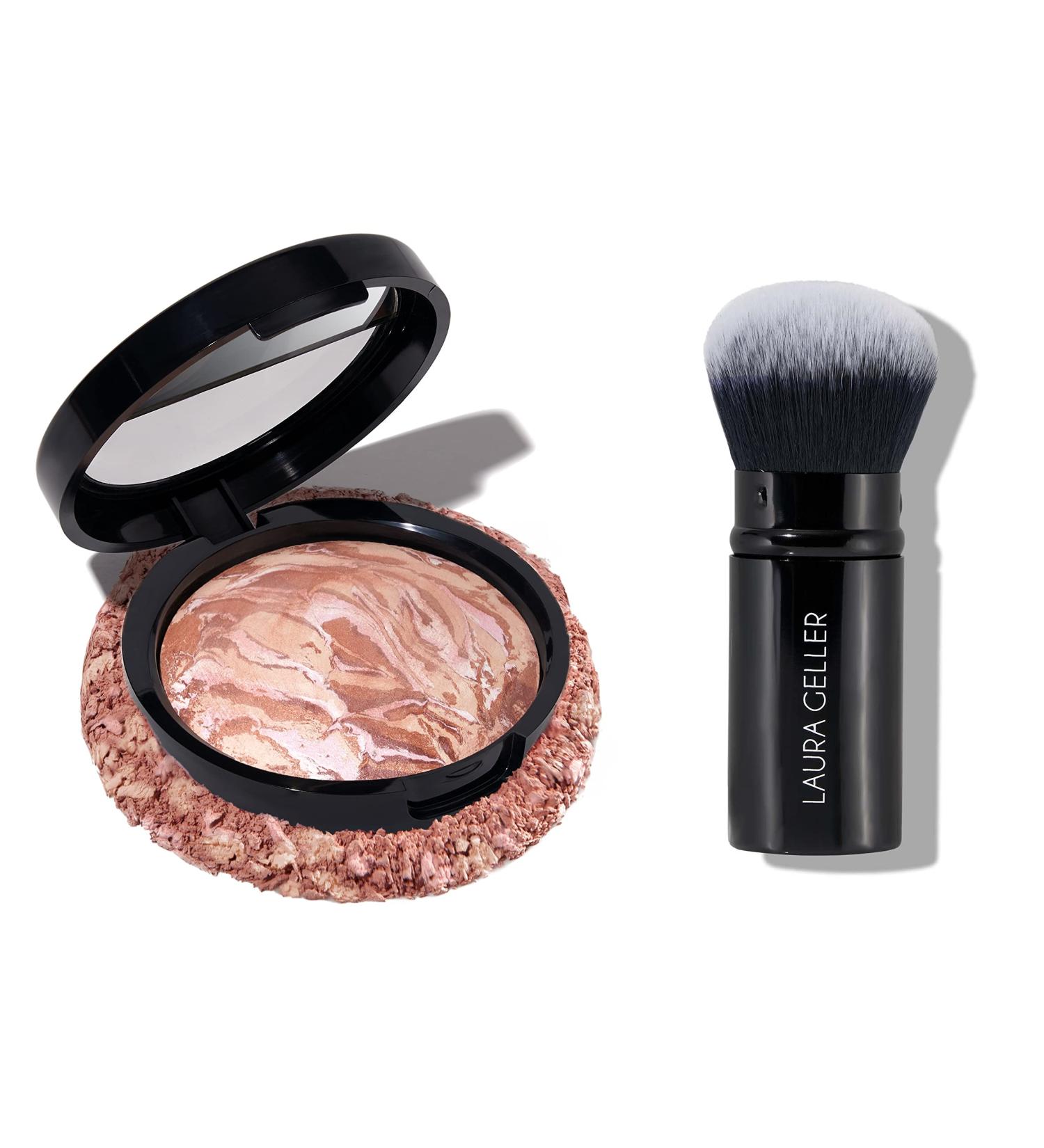 LAURA GELLER NEW YORK Baked Bronze-N-Brighten Bronzer Powder Fair + Kabuki Brush - Buy Online on GoSupps.com