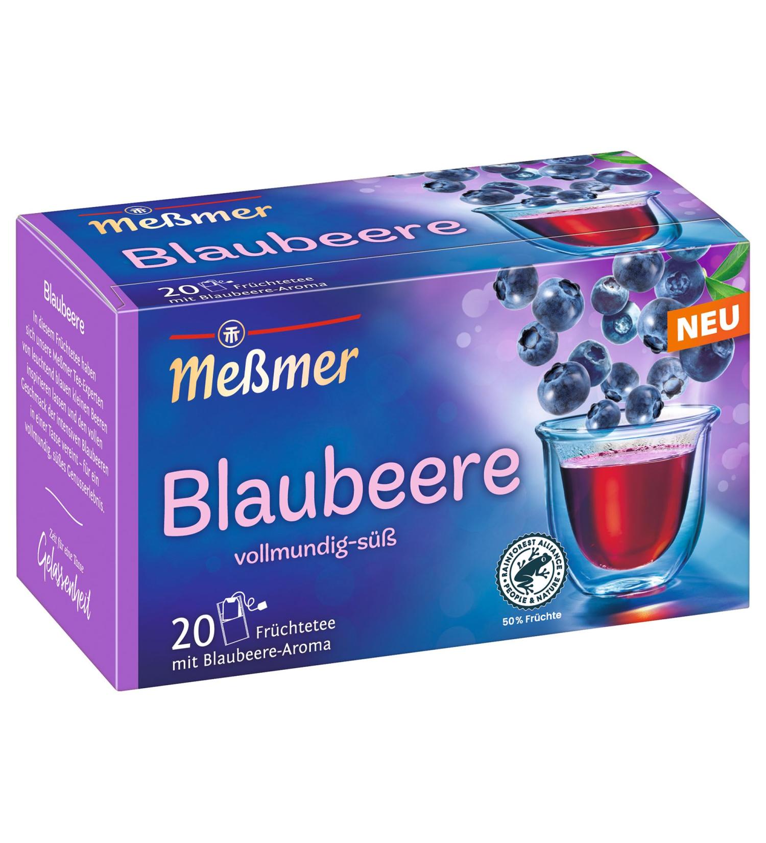 Me mer Blueberry Tea - 20 Gluten-Free Lactose-Free Vegan Bags | International Shipping Available - Buy Online on GoSupps.com