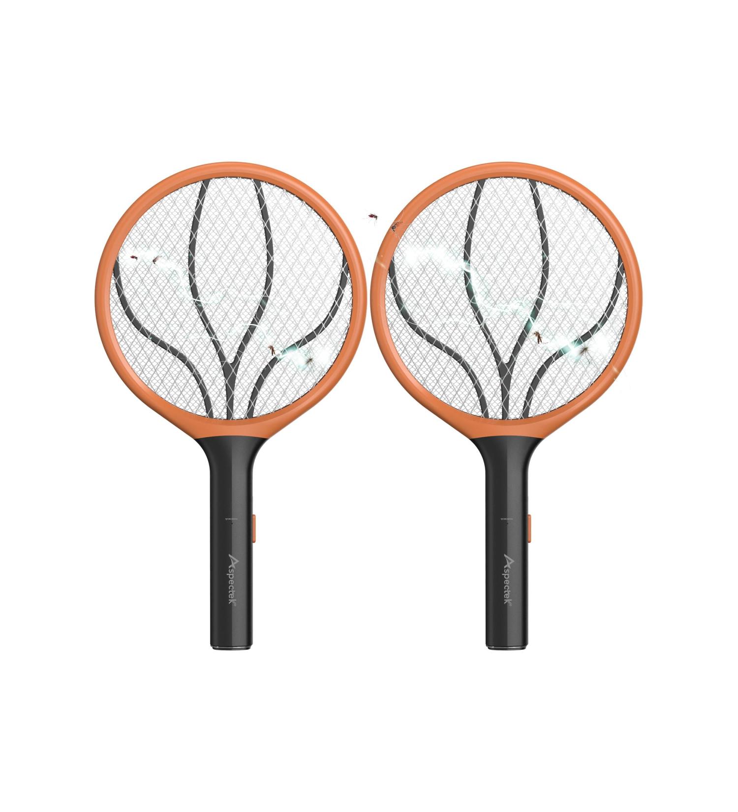 ASPECTEK 2 Pack Electric Fly Swatter 3000V Indoor Outdoor Zapping Racket Handheld Mosquito Killer Bug Zapper (2xAA Not Included) Orange Double Mosquito Swatter - Buy Online on GoSupps.com