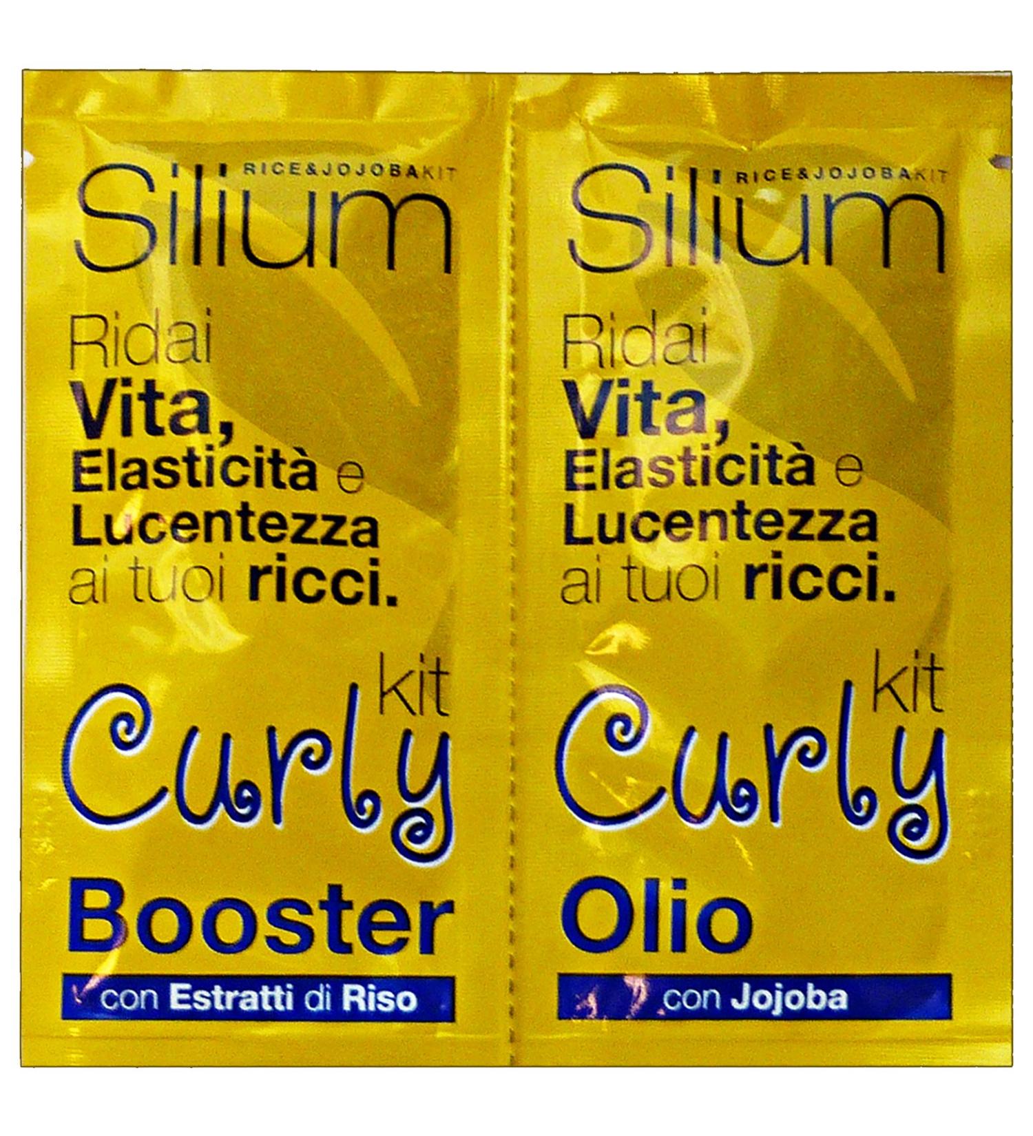 Silium Kit Curly Oil Booster + Conditioner Curly Hair Treatment With Jojoba Ed Rice Extracts 2 sachets 12ml