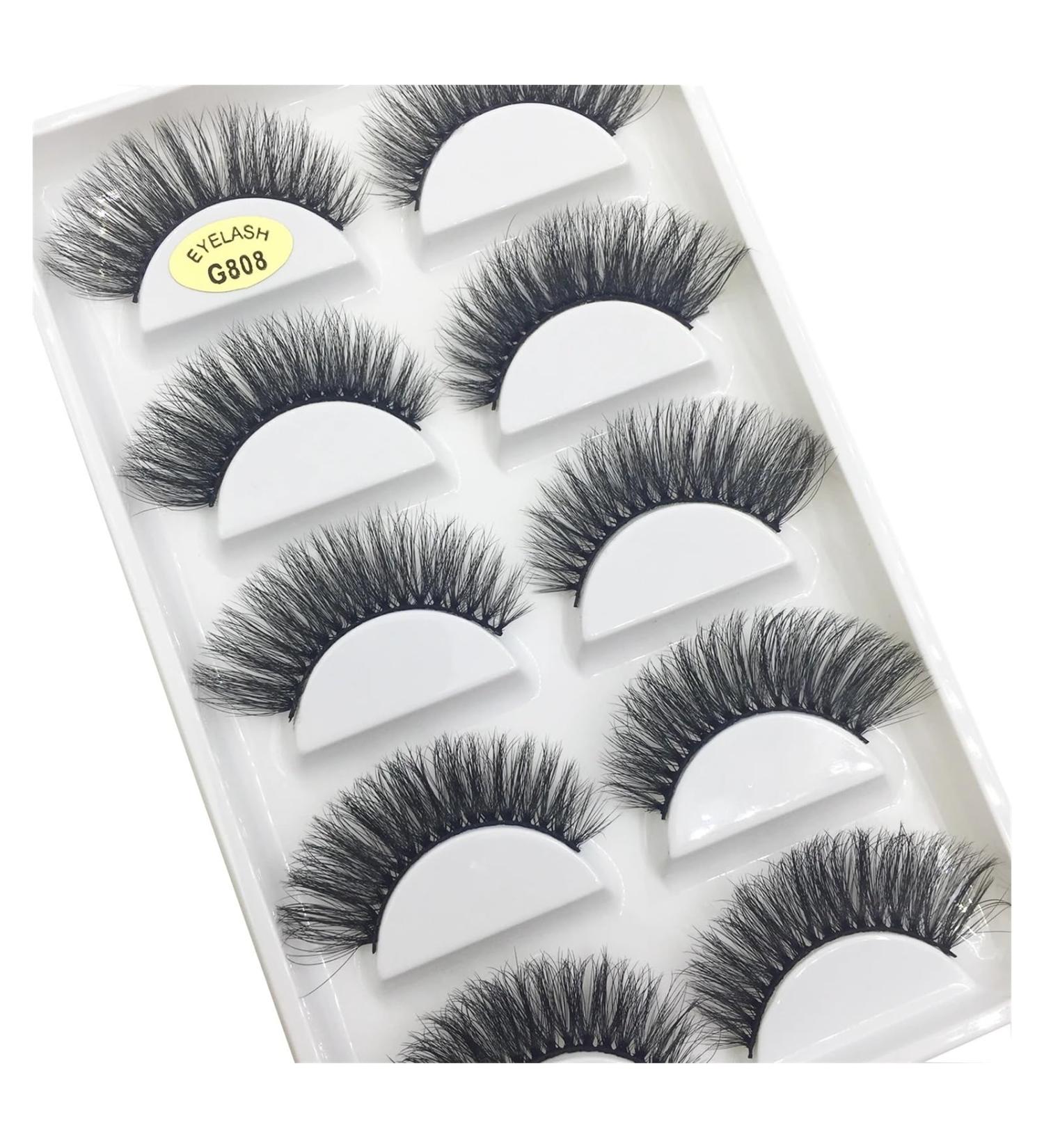 UAMOU 10/50 Boxes 5 Pairs 3D Mink False Eyelashes Soft Lashes Makeup Eyelash Faux Cils Cilios Maquiagem Cheerfully (Color : 5Pairs G808 Size : 50 Boxes 50 Pairs) - Buy Online on GoSupps.com