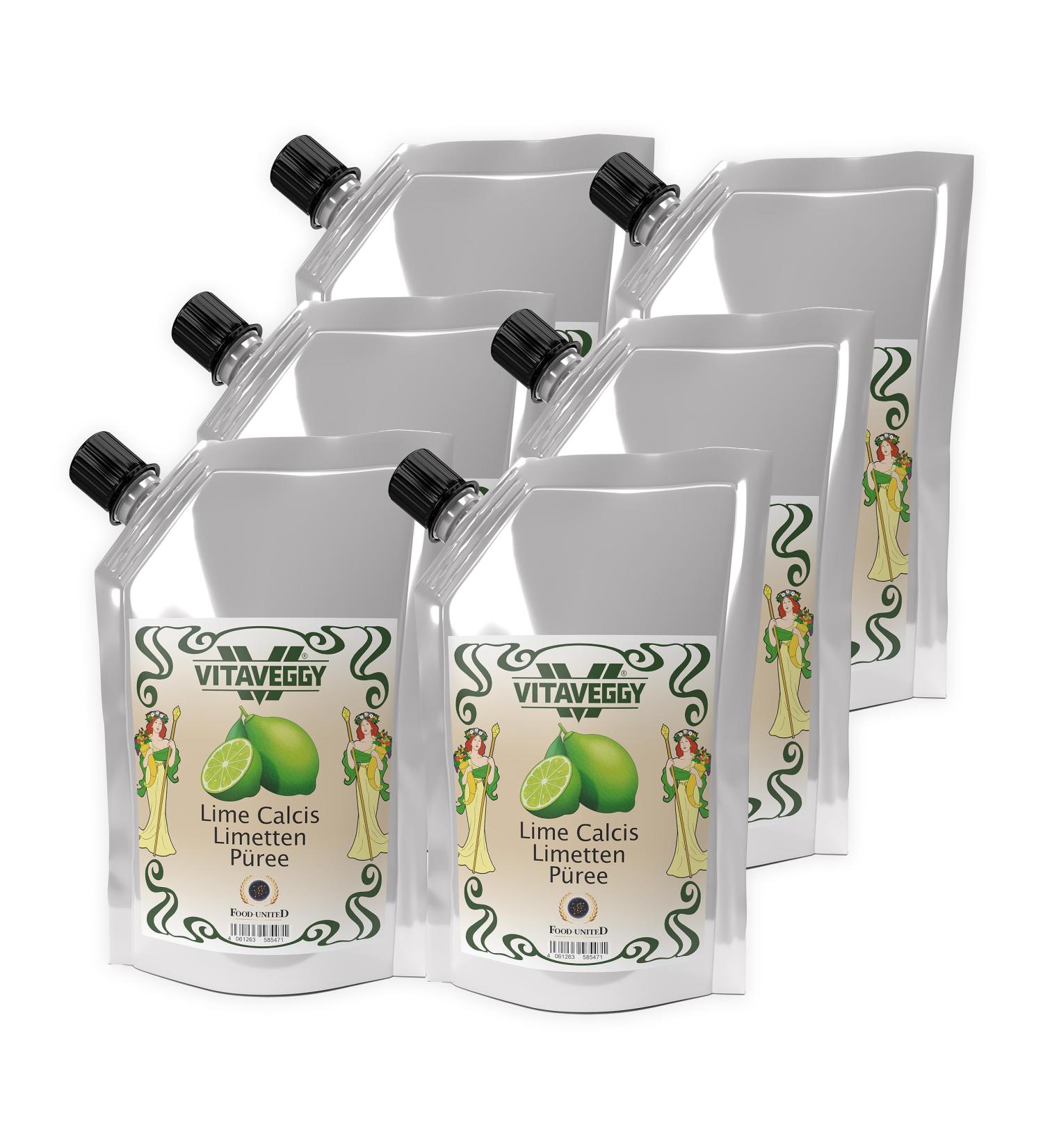 Vitaveggy Lime Puree 6x1kg - Natural Citrus Fruit Puree for Lime Juices Smoothies & Cocktails - Buy Online on GoSupps.com