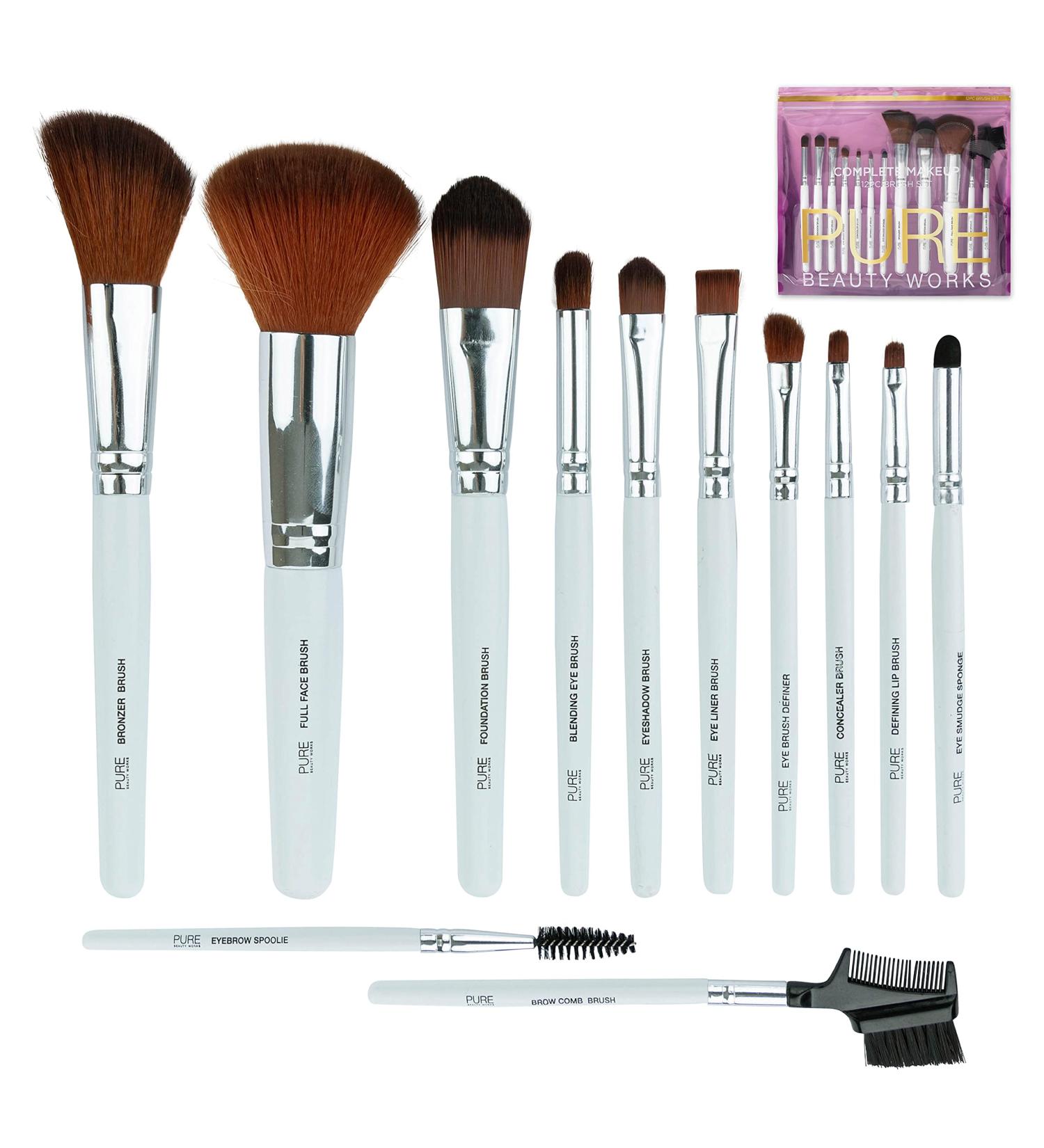 12pc Premium Makeup Brush Set - Synthetic Bristles for Flawless Blending Foundation Eyeshadow & More | International Shipping Available - Buy Online on GoSupps.com