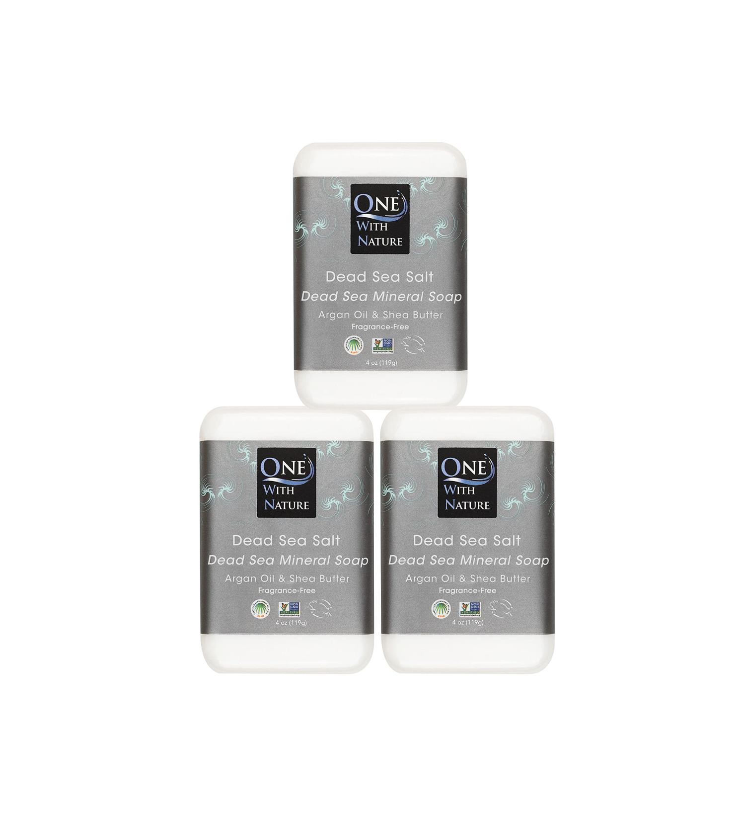 Dead Sea Salt Soap Pack - 3 Bars of Shea Butter & Argan Oil - Natural, Therapeutic for All Skin Types - Buy Online on GoSupps.com