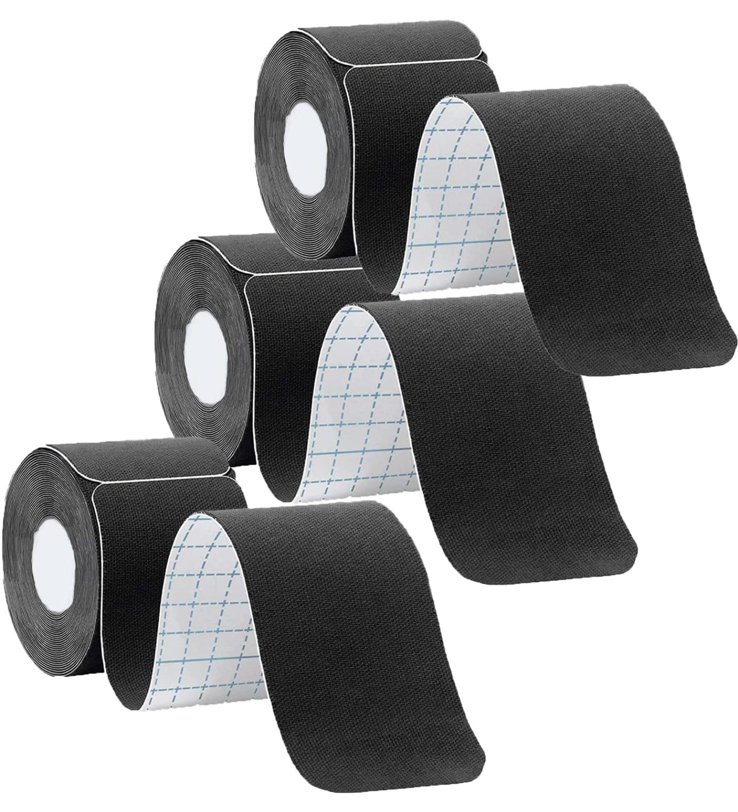 Kayiete Kinesiology Tape Precut - Sports Tape for Recovery & Injury Relief | 60 Strips in 3 Rolls | Black Athletic Tape for Ankle, Neck, Knee, Shoulder Pain - Buy Online on GoSupps.com