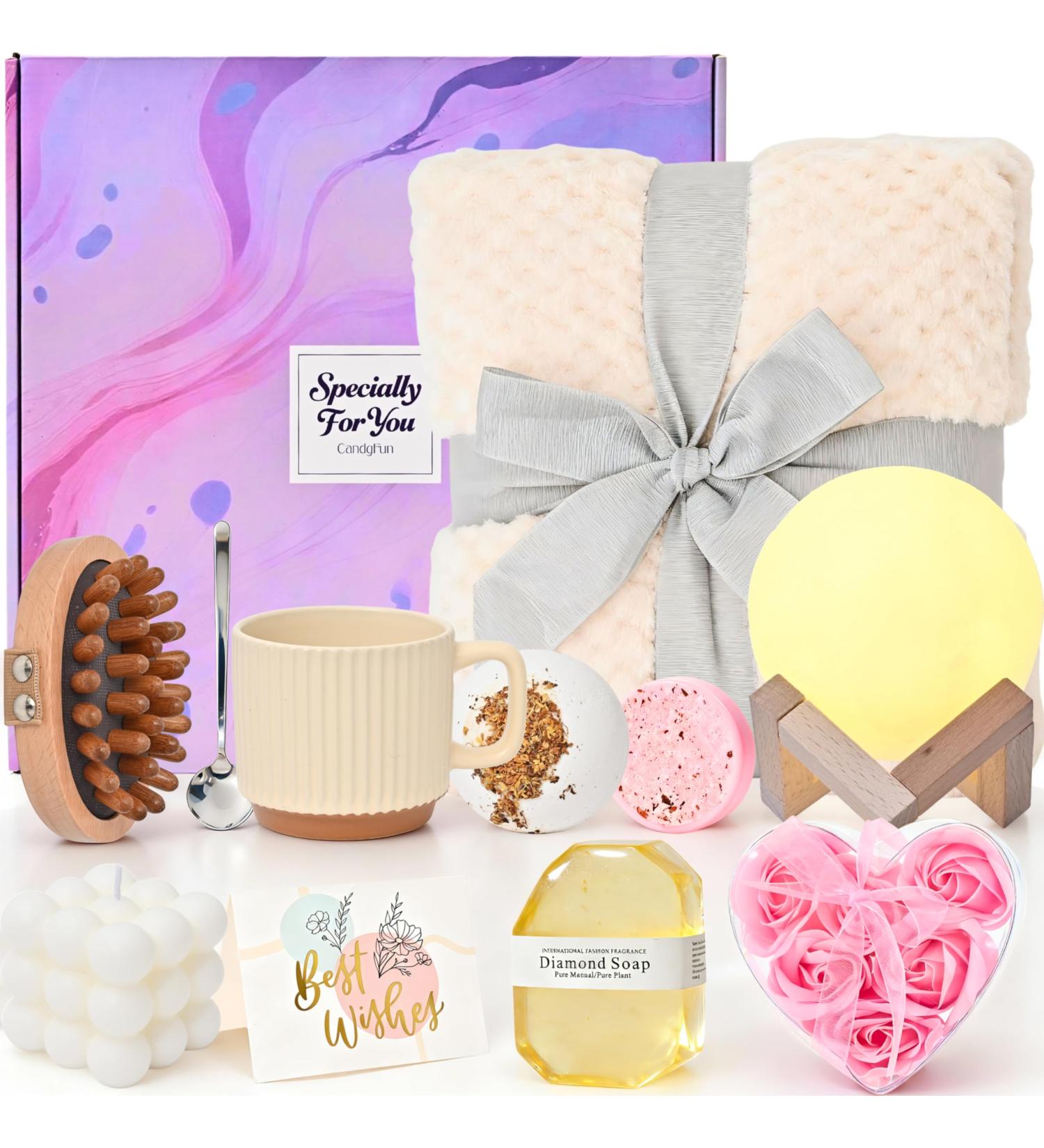 Get Well Gifts for Women 12pcs Self Care Box Spa Care Package Grief Sympathy Thinking of You Basket for Mom Her Sister Best Friend Wife Girlfriend (Warmth and Massage A) - Buy Online on GoSupps.com