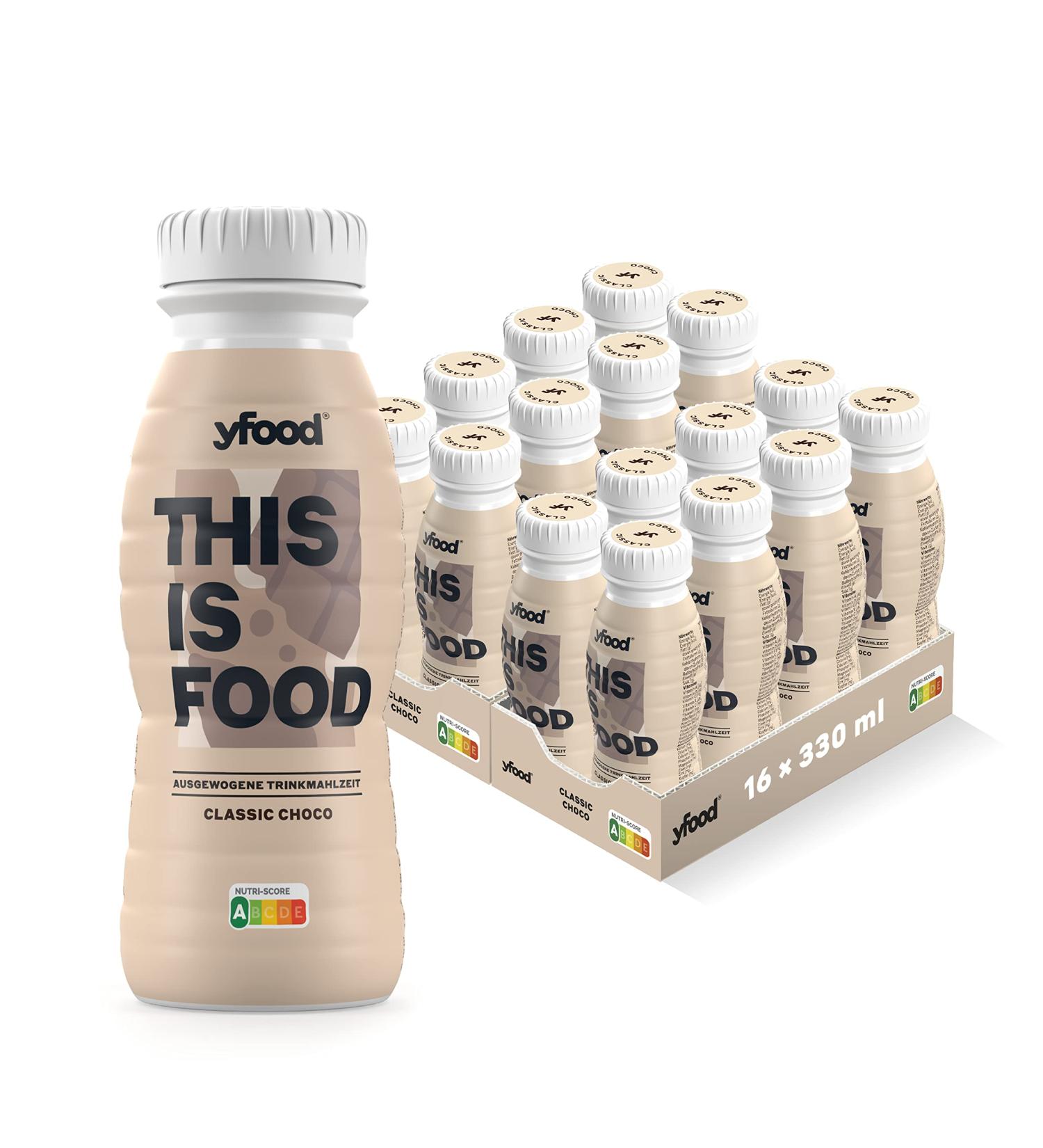 Yfood Drink Classic Choco - Delicious Protein Meal on the Go | 21g Protein 26 Vitamins & Minerals | 16 x 330ml Pack - Buy Online on GoSupps.com