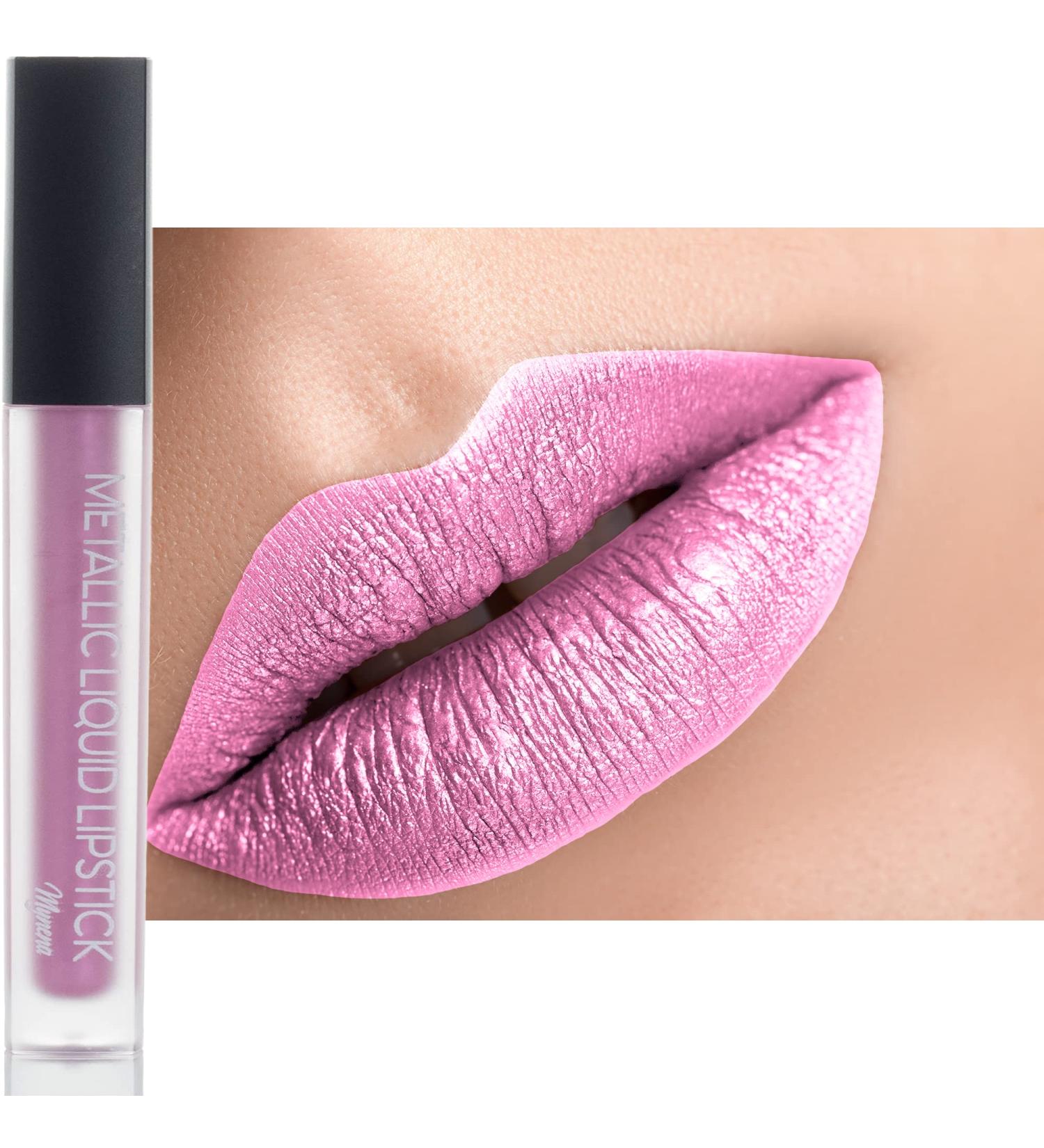 Mynena Metallic Lipstick Liquid - Long-Lasting, Waterproof & Vegan Pink Shade - Buy Online on GoSupps.com