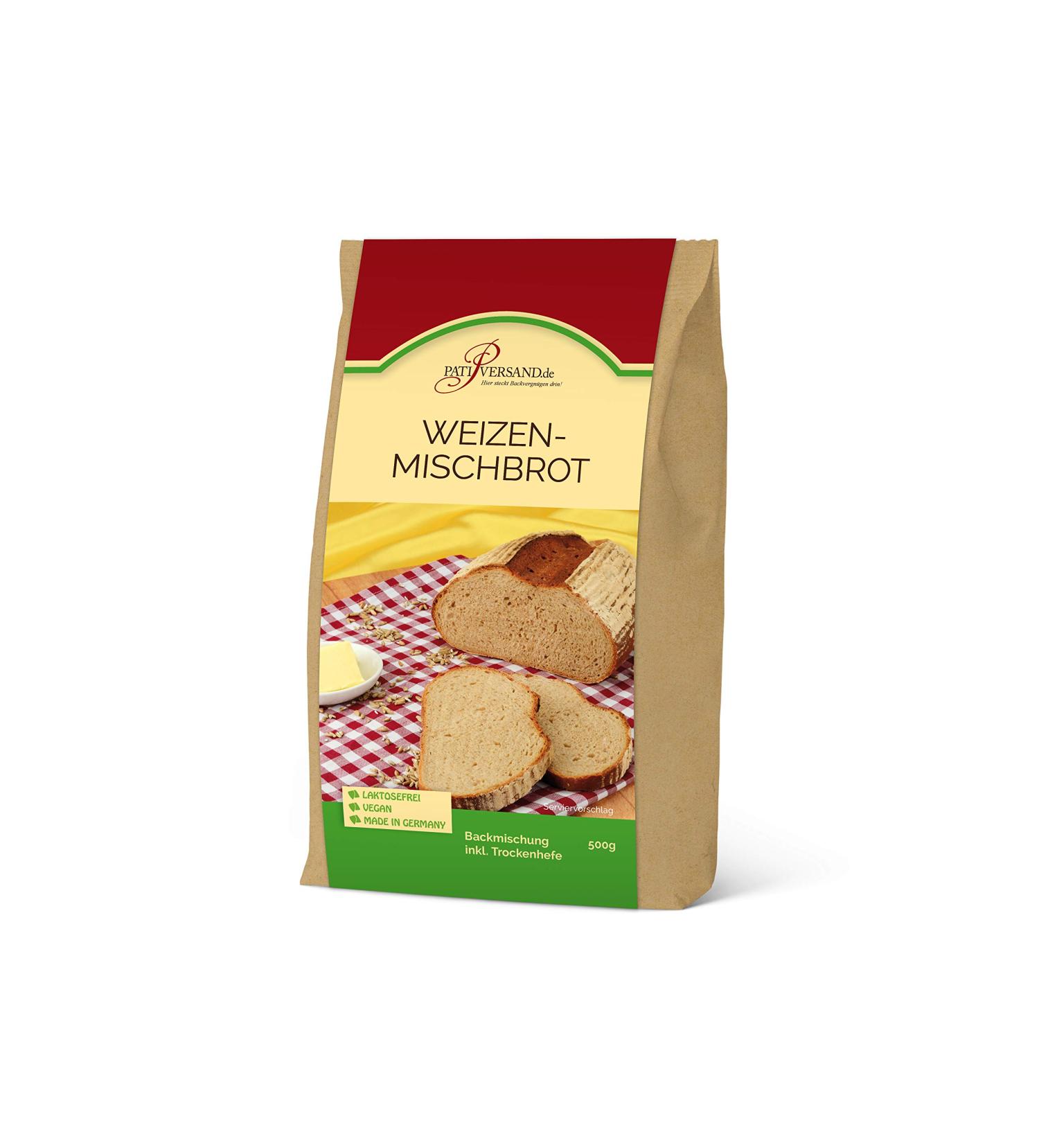 PatiVersand Baking mix wheat mix bread 500 g with 70 wheat and 30 rye incl yeast