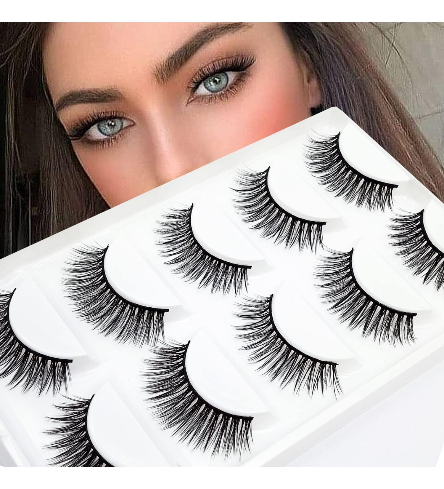 YKLL False Eyelashes - Wispy 3D Faux Mink Lashes | Natural Look & Reusable - Pack of 5 Pairs - Buy Online on GoSupps.com