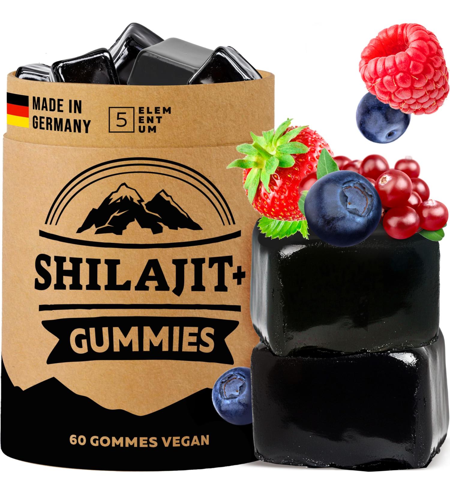  5 elementum Shilajit High Potency Gummies - 1600mg per daily dose (1 month supply) - With Tibetan berries - 100% Natural & - Buy Online on GoSupps.com