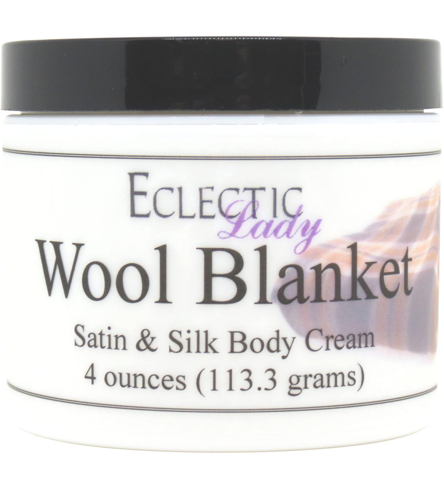 Eclectic Lady Wool Blanket Satin and Silk Cream Body Cream Body Lotion 4 oz - Shea Butter Aloe Silk Amino Acids Vitamin E Phthalate-Free Handcrafted in USA - Perfect For Women 4 Ounce