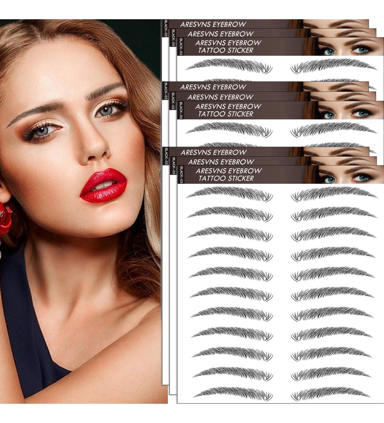99 Pairs Aresvns Black Eyebrows Tattoo Sticker - Realistic, Waterproof, Long-Lasting | Perfect Christmas Gift (Black-903) - Buy Online on GoSupps.com
