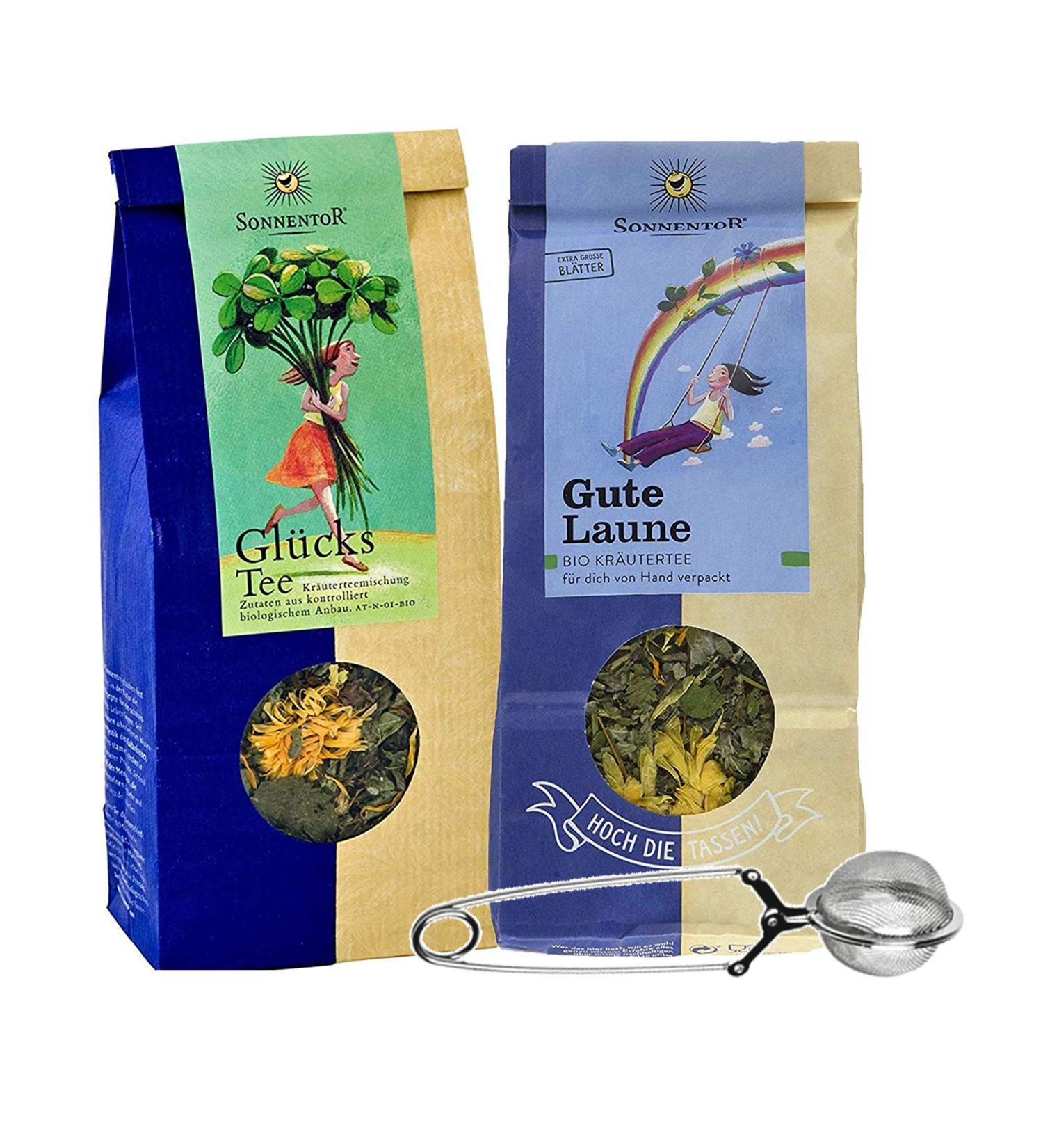 Sonnentor Organic Herbal Tea Set - Happiness Tea & Good Mood Tea | AT-BIO-301 - International Shipping Available - Buy Online on GoSupps.com