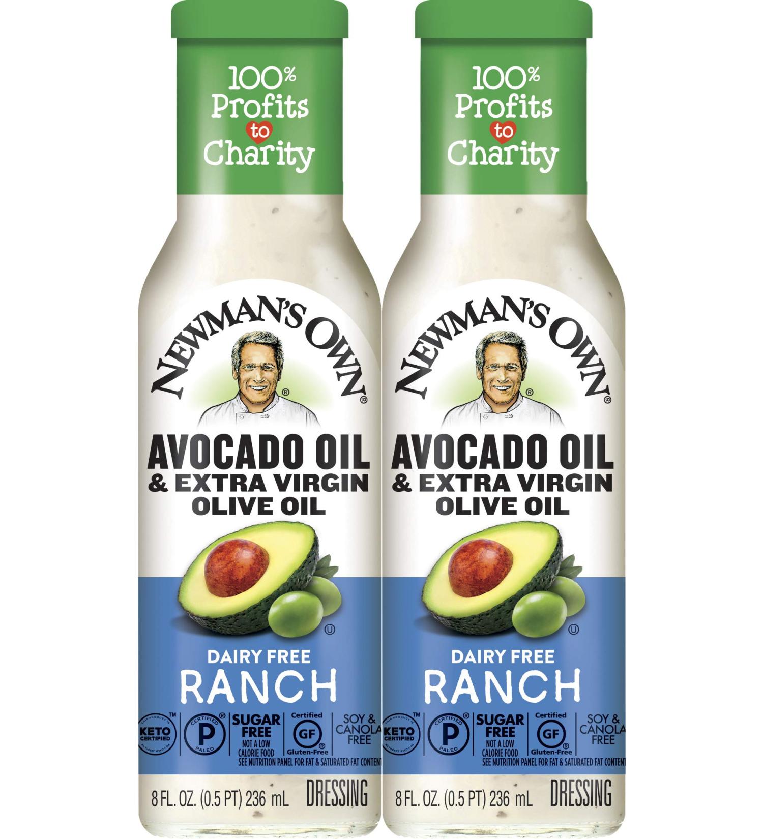 Newman's Own Avocado Oil & Extra Virgin Olive Oil Dairy Free Ranch Dressing 8 oz (2 Pack) - Buy Online on GoSupps.com