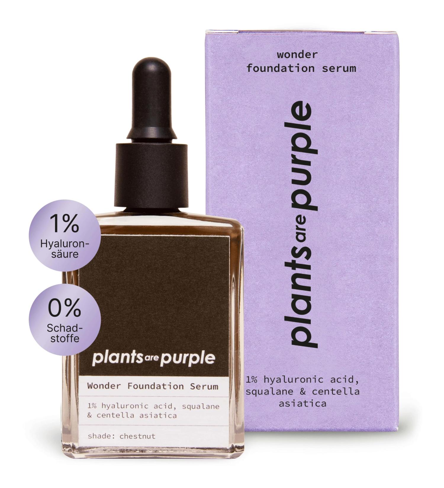 Wonder Foundation Serum - Gentle Tinted Face Serum for All Skin Types | Hyaluronic Acid & Squalane | Regenerating Glow | Long-Lasting Chestnut (30ml) - Buy Online on GoSupps.com