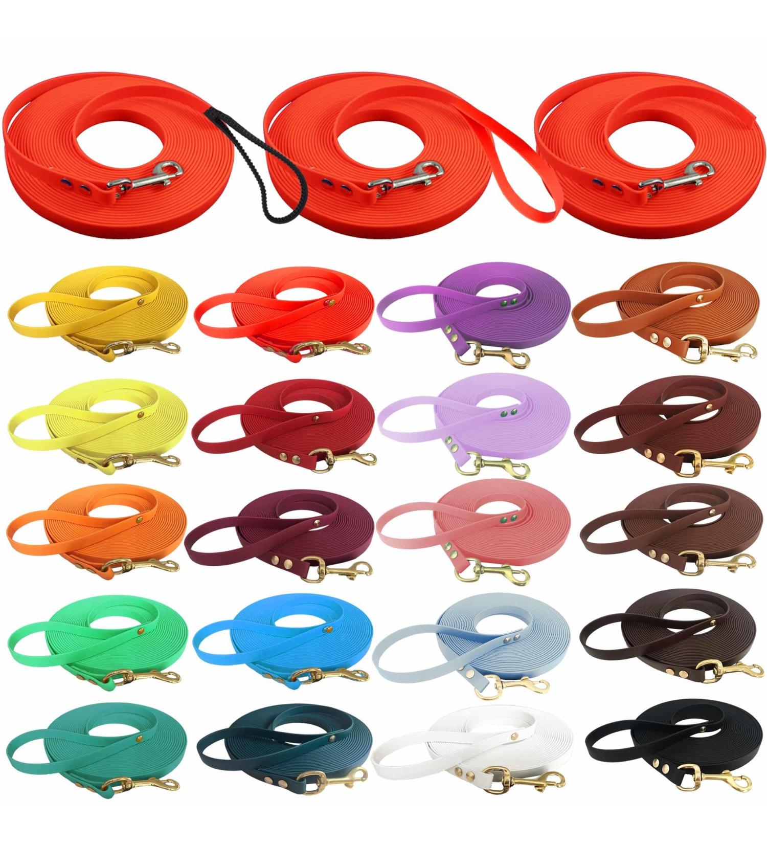 Bio-line Biothane Drag Line 12mm (1-20m) | Adjustable & Water-Repellent Leash for Small to Medium Dogs (15-25kg) | 30 Colors Available - Buy Online on GoSupps.com