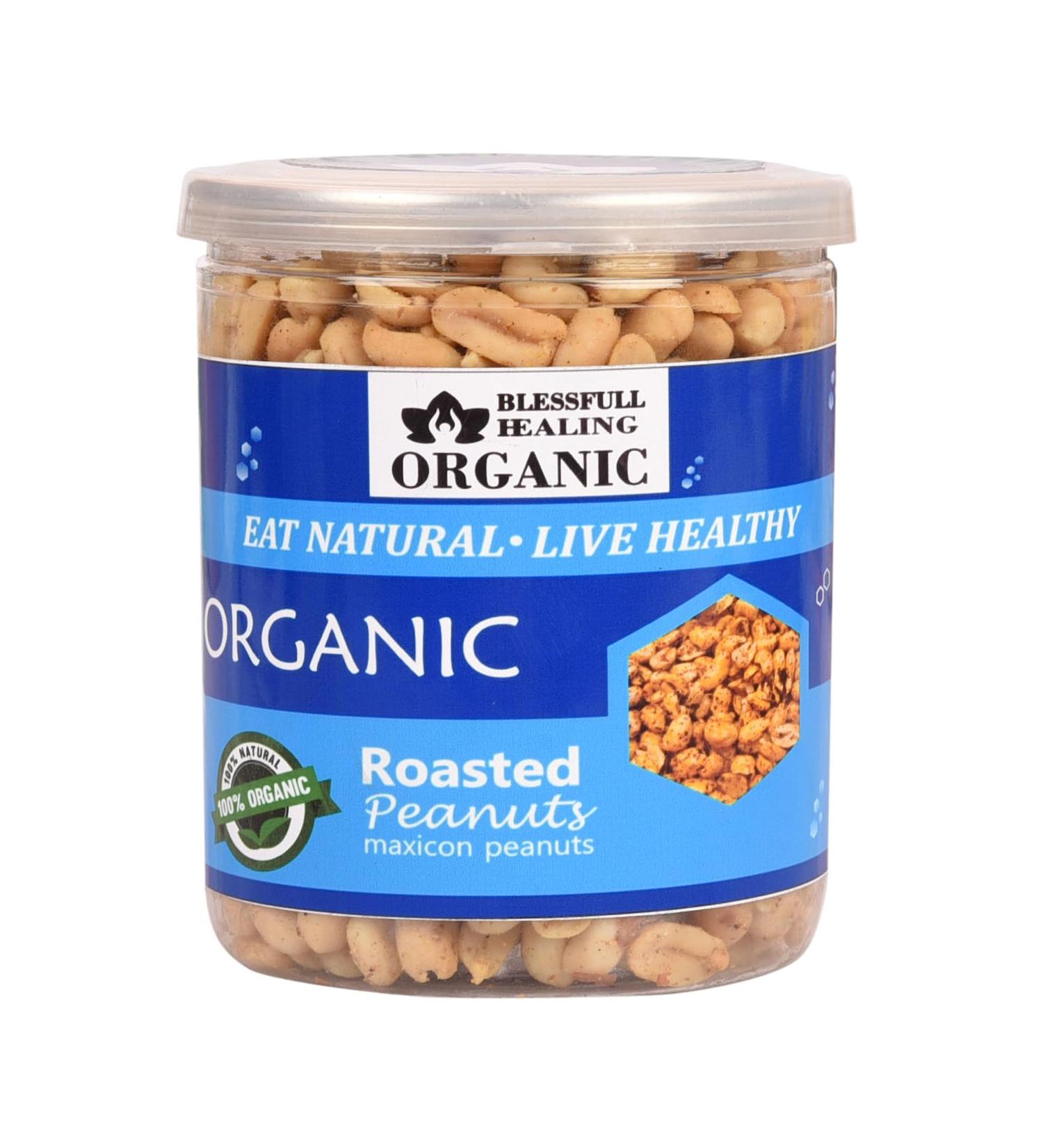 Blessfull Healing Organic Natural Vegan Maxicon Roasted Peanuts Crunchy Healthy Snacks 250 Gram - Buy Online on GoSupps.com