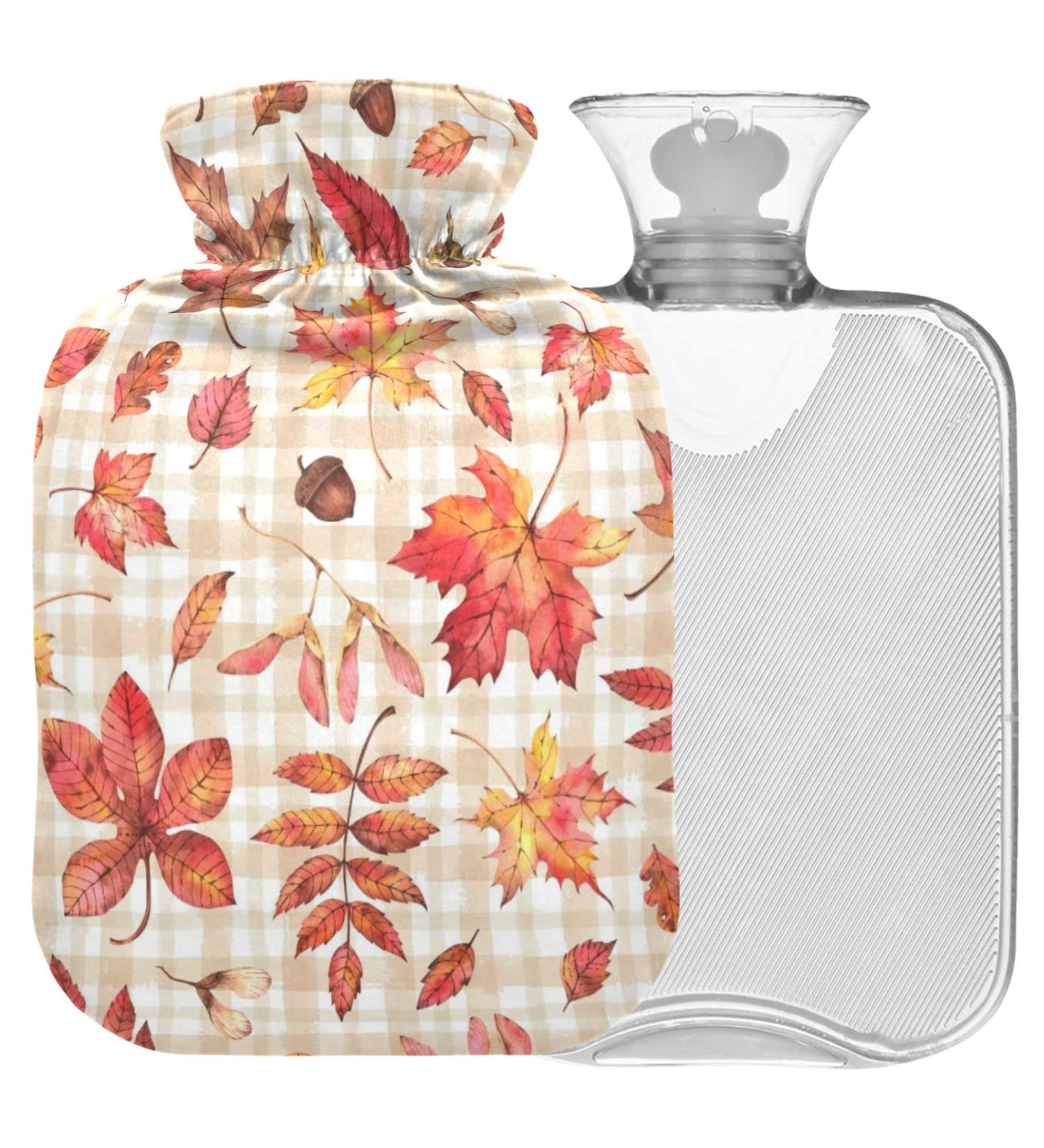 Naanle 2L Maple Leaves Heat Bottle - Transparent Hot Water Bottle for Pain Relief & Cold Therapy - Hand and Foot Heating Bag - Buy Online on GoSupps.com