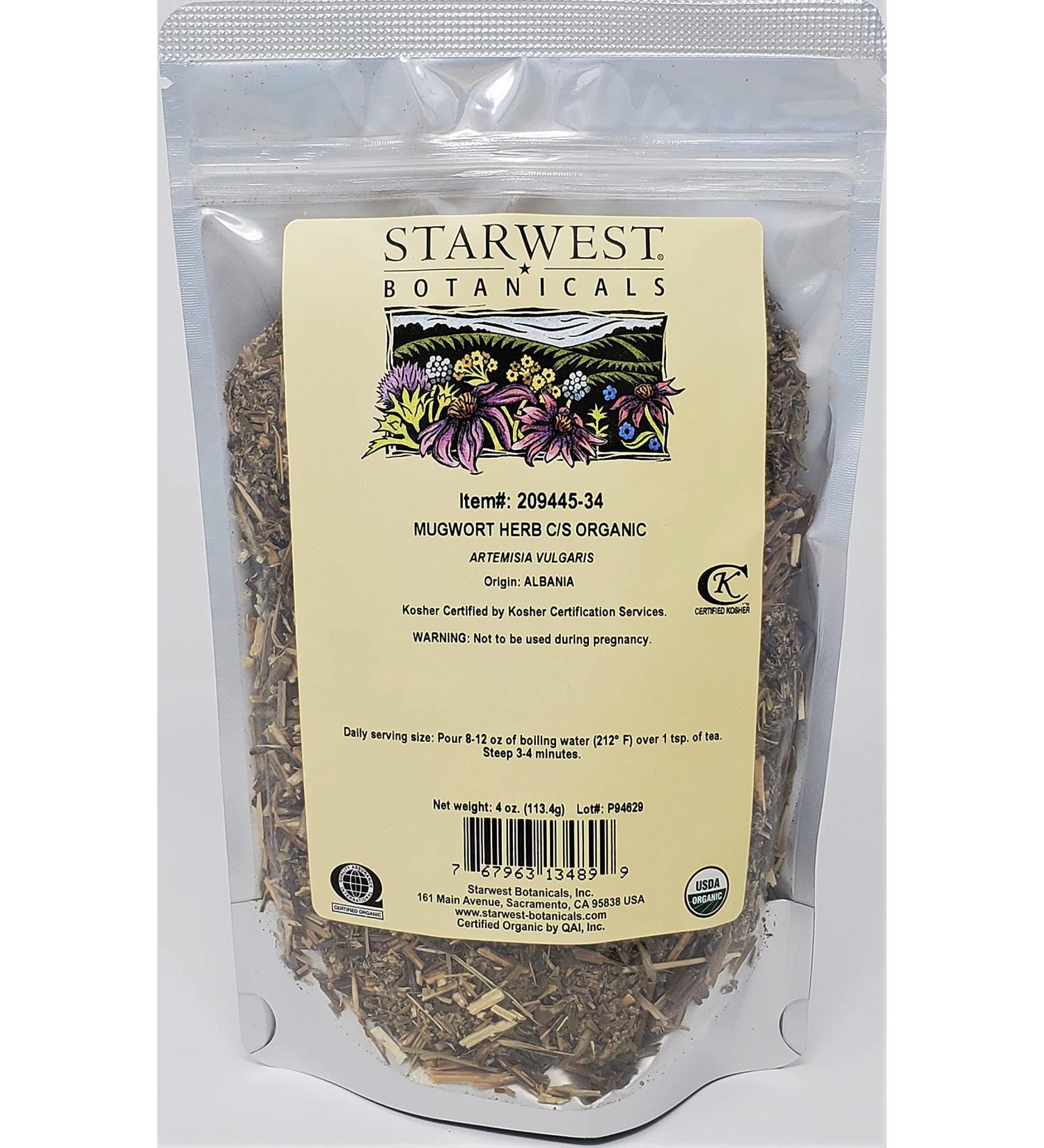 Starwest Botanicals Organic Mugwort Herb Cut & Sifted  4 Ounces