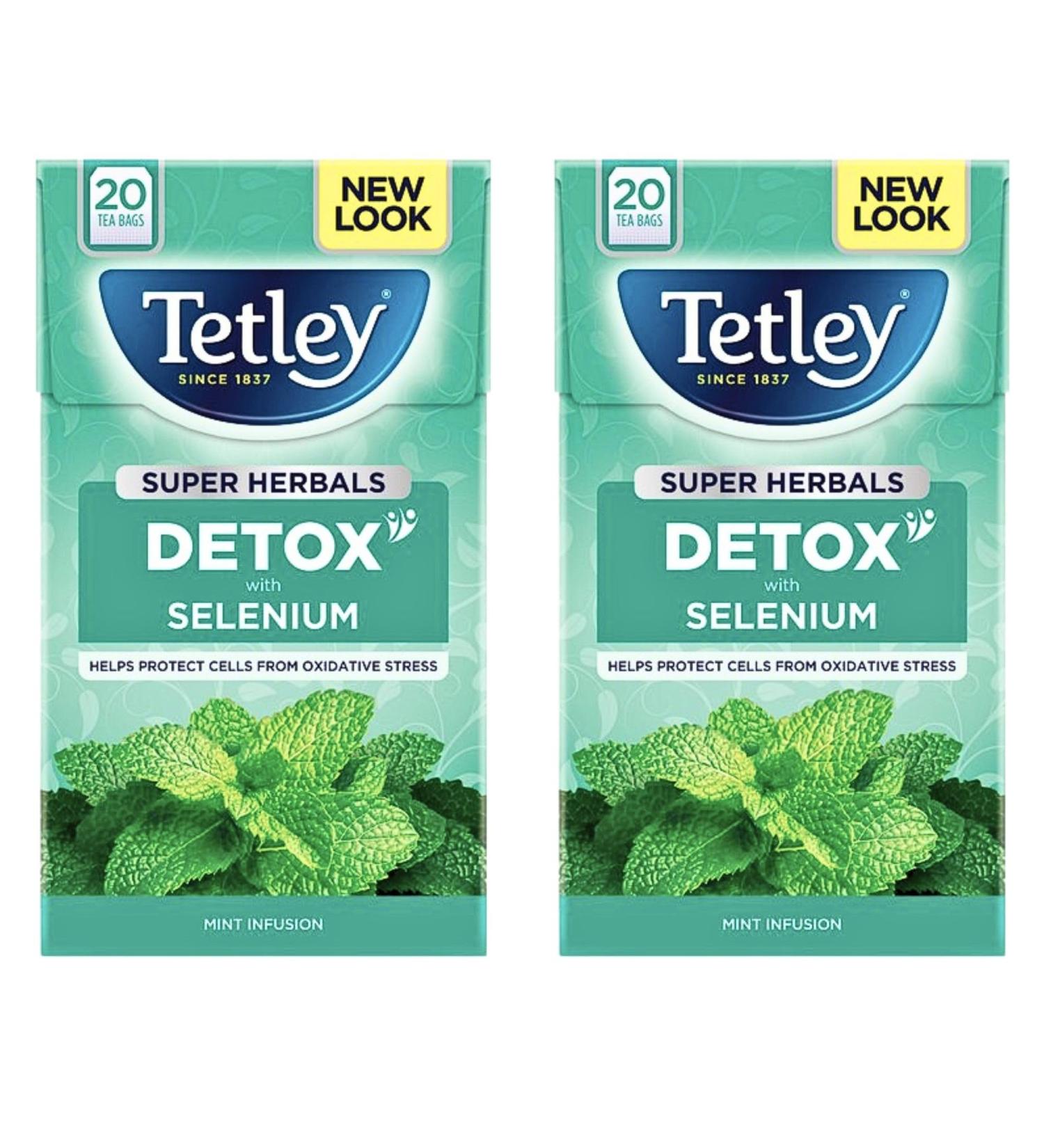 Tetley Super Herbals Mint Detox Tea 20 Per Pack (2 Pack Bundle) - Buy Online on GoSupps.com