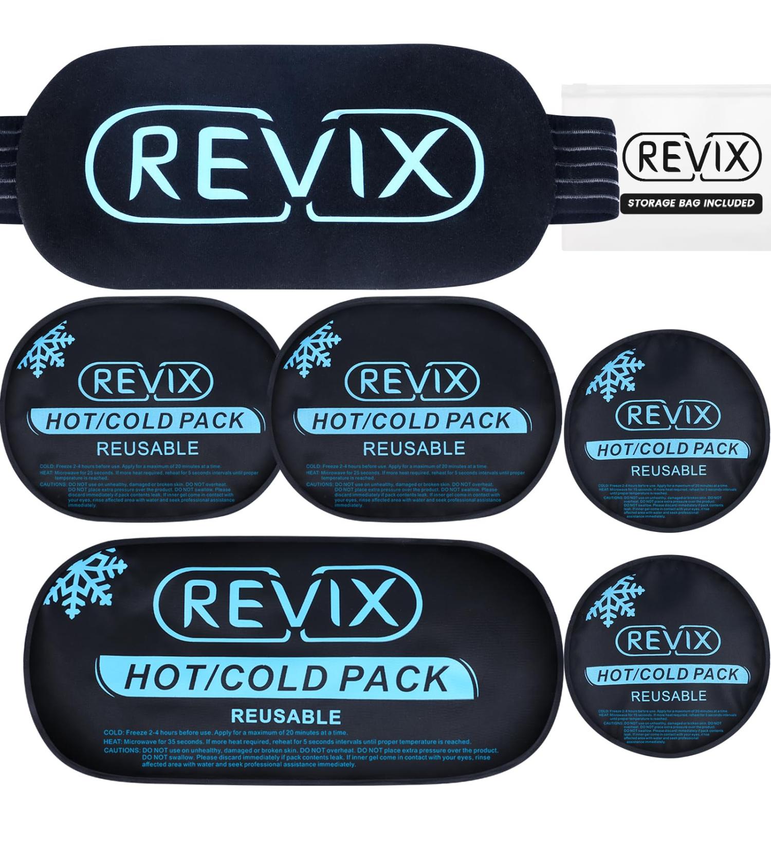 Revix Cool Pads for Injuries - Reusable Cold & Warm Compresses for Pain Relief Swelling Bruises - Adjustable Flexible 5-Piece Set - Fast International Shipping - Buy Online on GoSupps.com