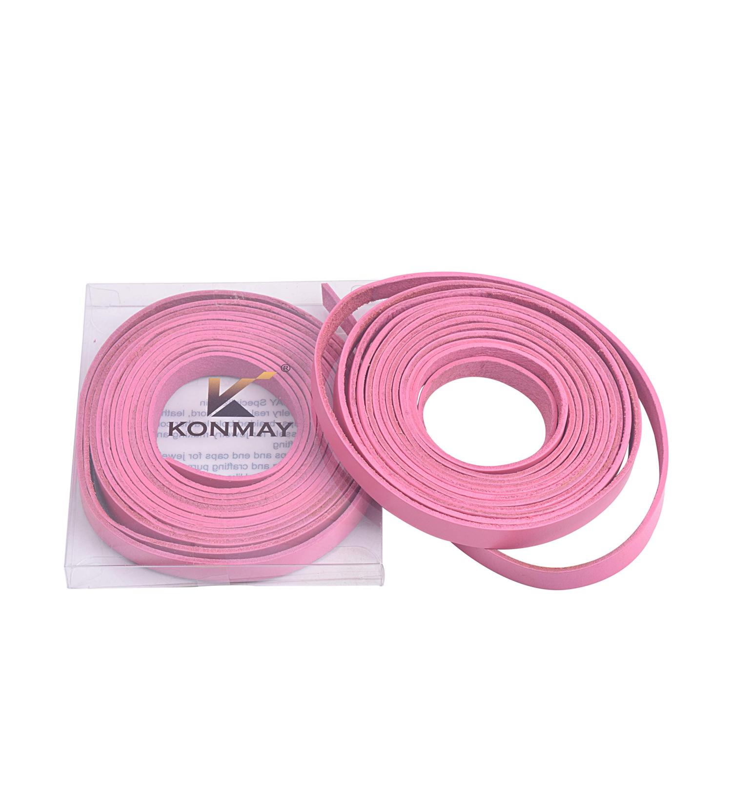 KONMAY 3 Meters Pink Soft Flat Cowhide Leather Lacing Strips 10.0x2.0mm - Buy Online on GoSupps.com