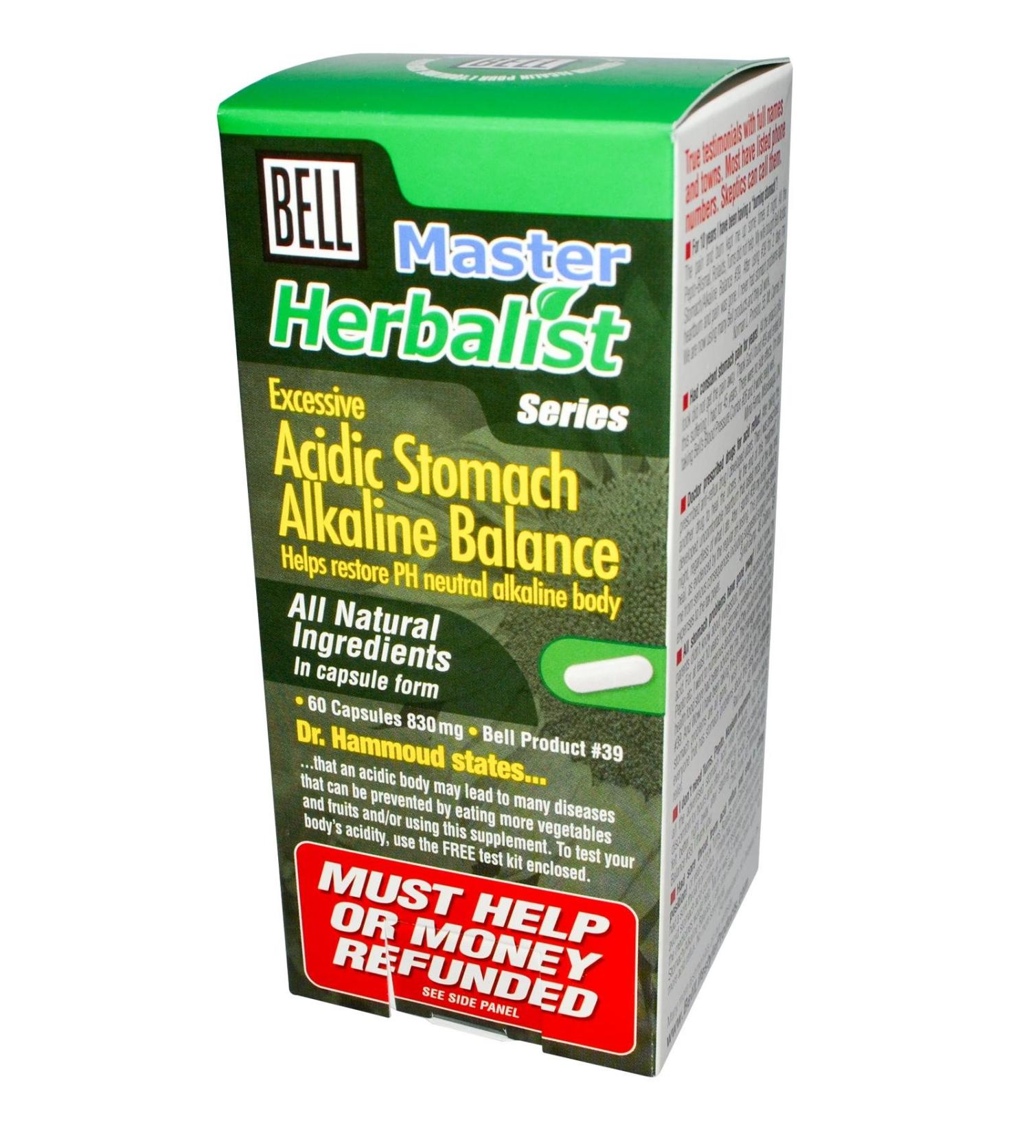 Acidic Stomach/Alkaline Balance by Bell Lifestyle Products - 60 capsules