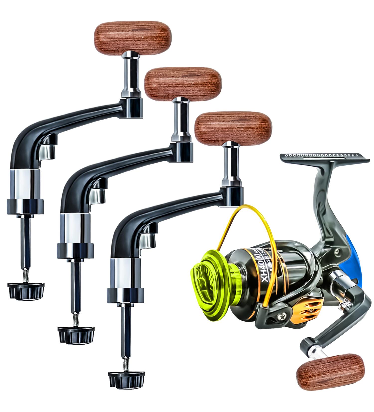 MotBach 3 Packs Black Universal Plastic Rotary Fishing Reel Power Handle Grip  Crank Arm Fishing Spinning Reel Replacement with Nonslip Wooden Grip - Buy Online on GoSupps.com