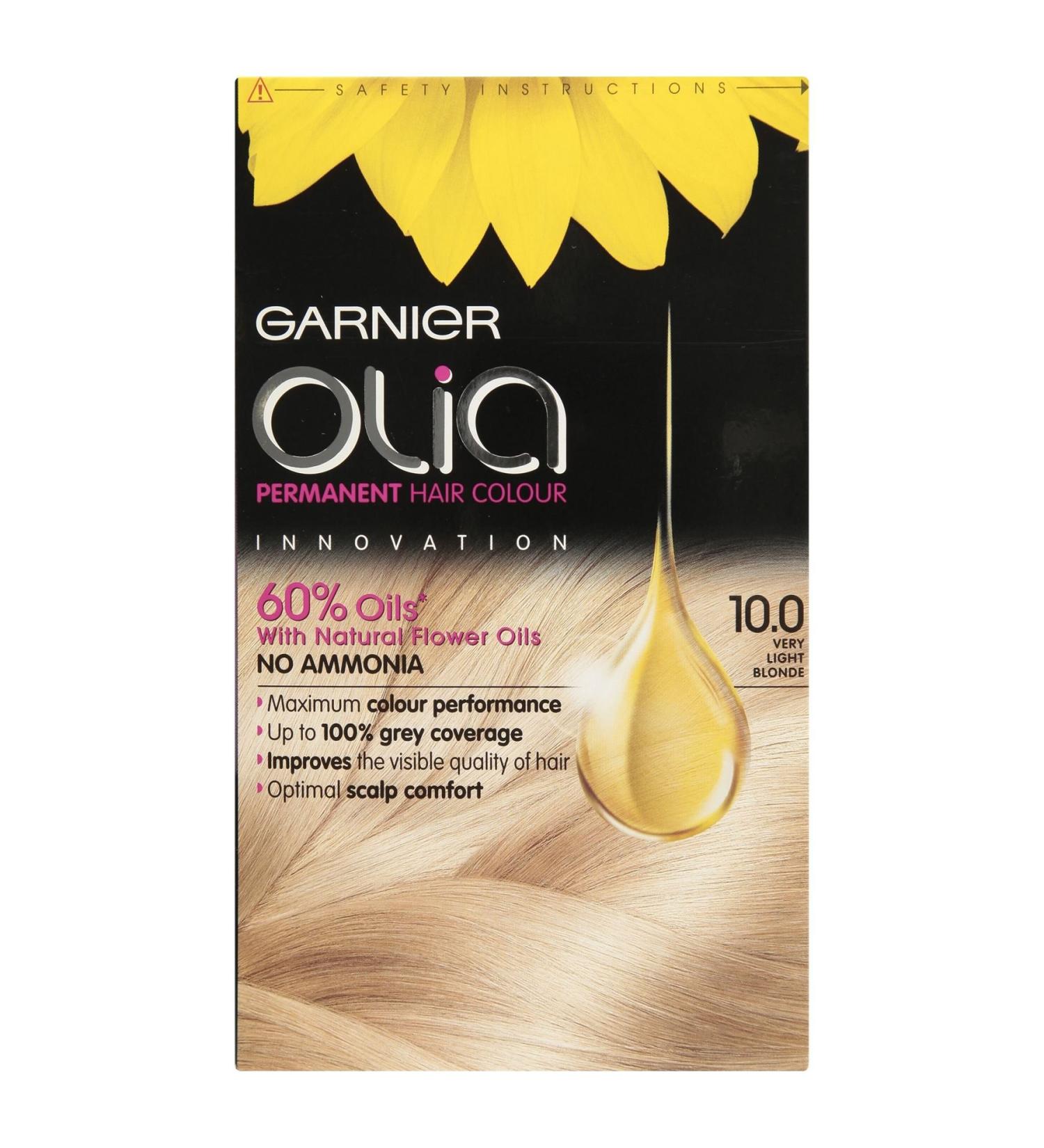 3 x Garnier Olia Permanent Hair Colour 10.0 Very Light Blonde