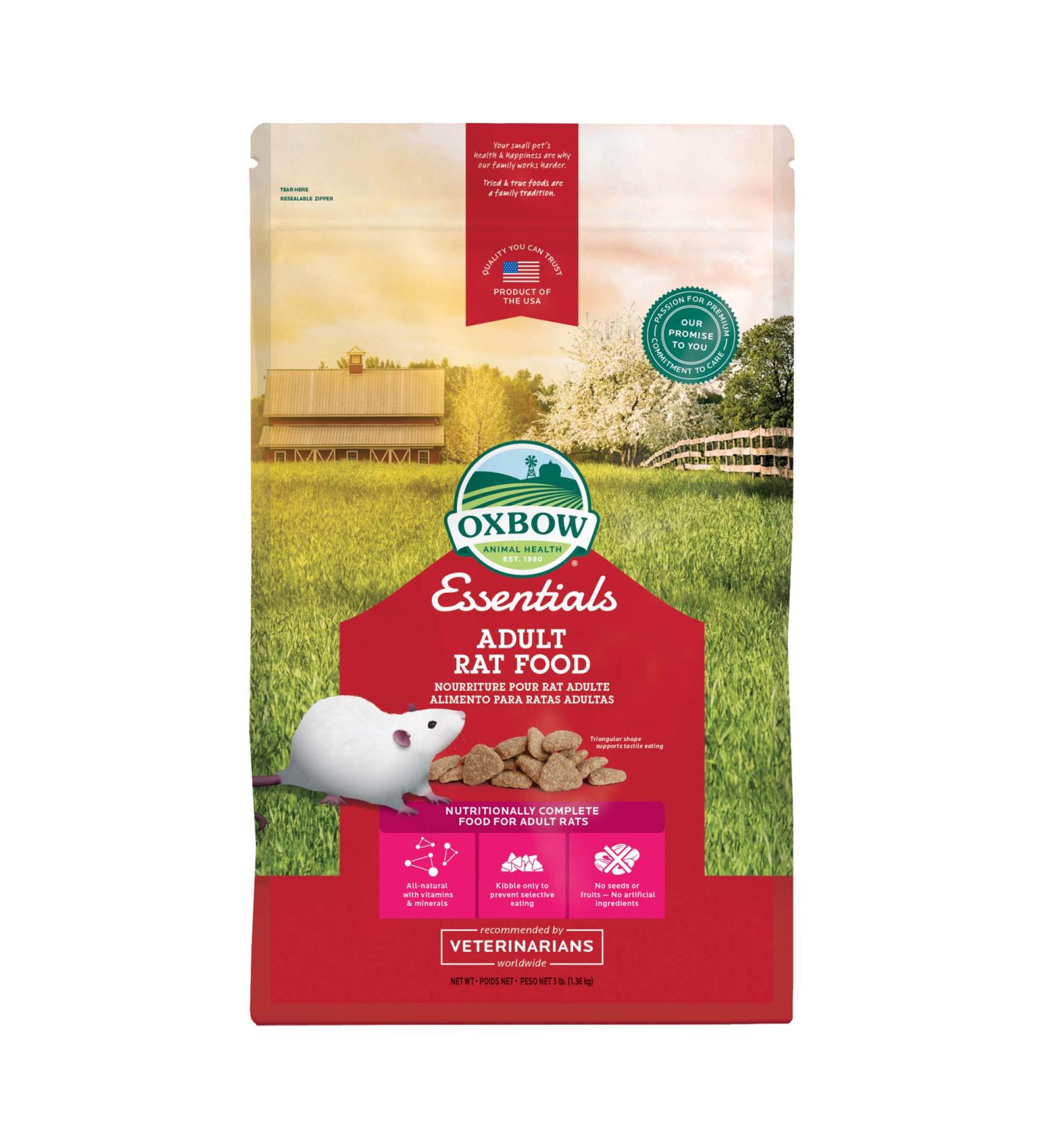 Oxbow Essentials Adult Rat Food - All Natural Nutritional Formula for Healthy Rats - Buy Online on GoSupps.com
