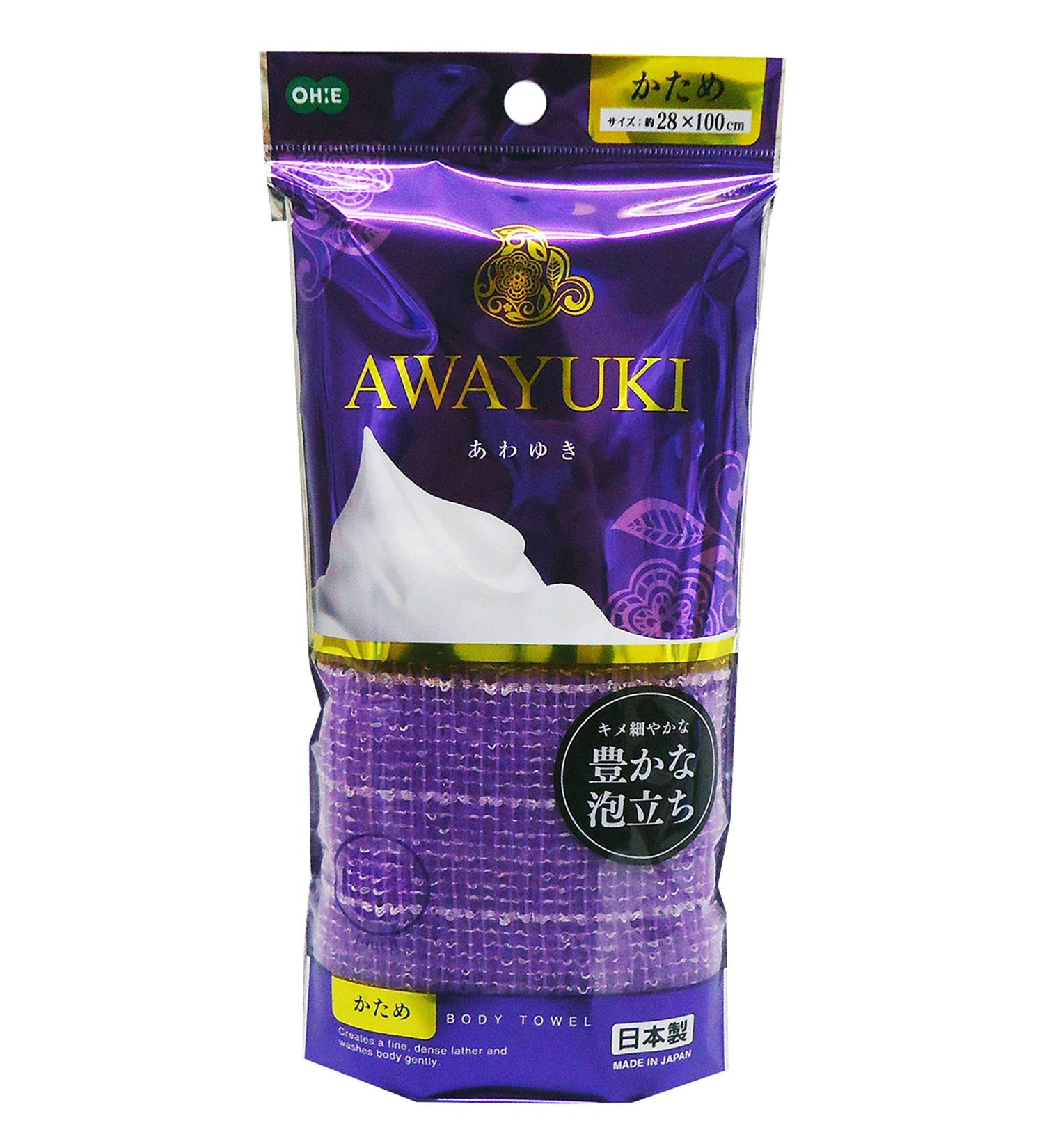 OHE Japanese Exfoliating Washcloth - Body Scrubber for Dry Skin Care | Hard Type Shower Scrubber (Purple) - Made in Japan - Buy Online on GoSupps.com