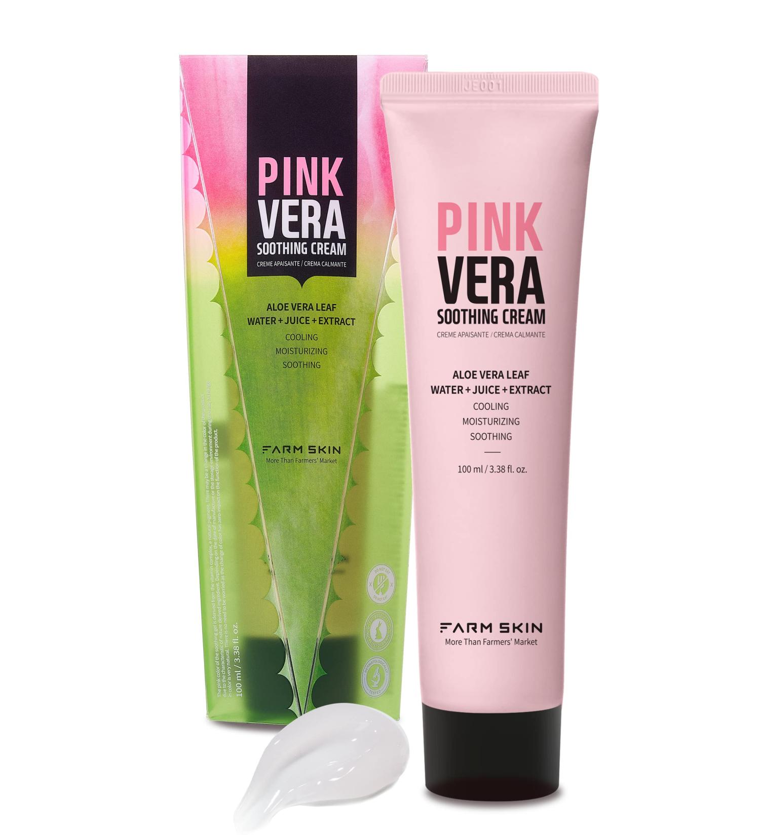 FARMSKIN Superfood Pink Vera Soothing Cream | Post Workout Yoga & Shaving Relief | 3.38 fl. oz - Soothing & Moisturizing - Buy Online on GoSupps.com