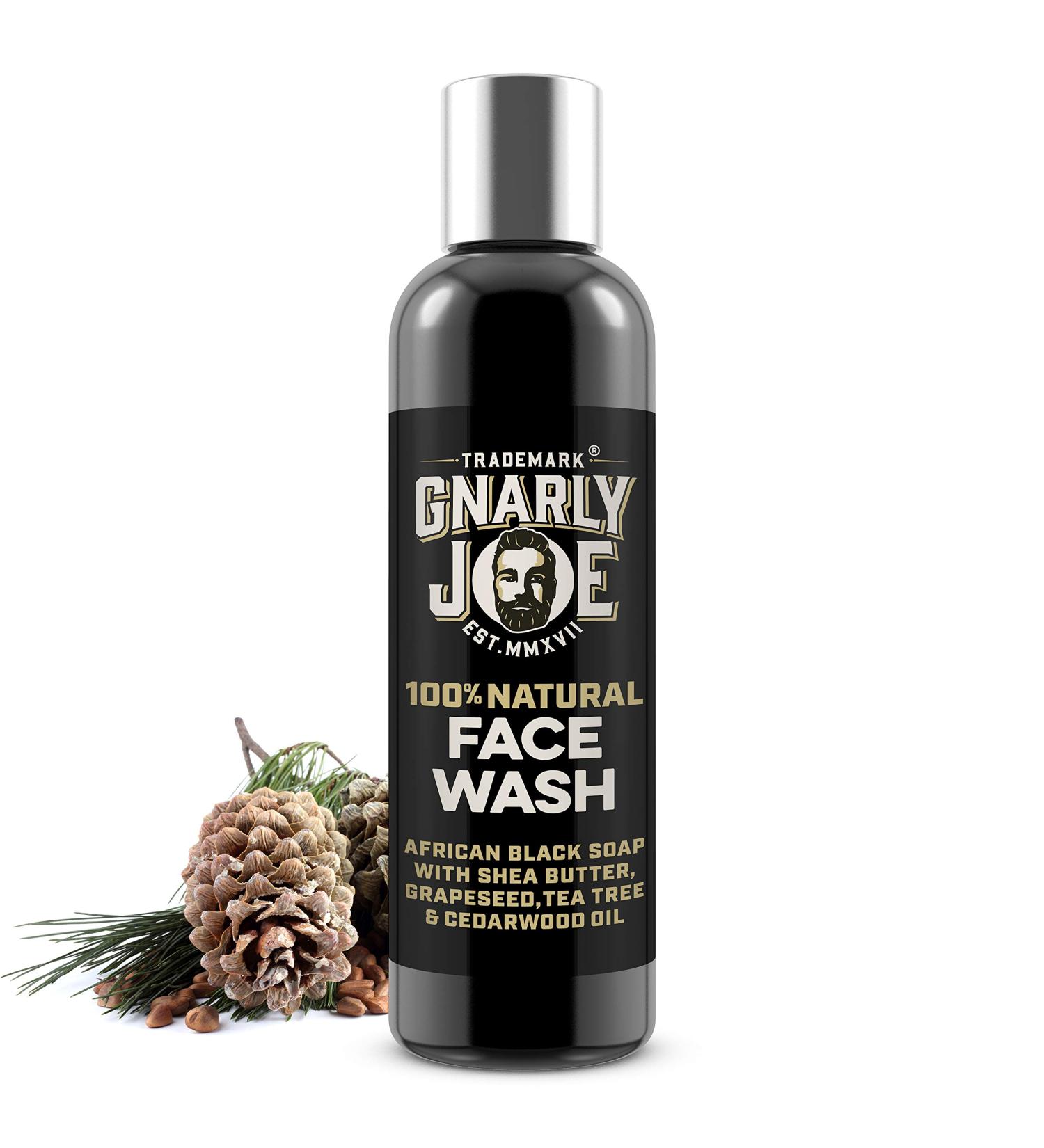 Men's Gnarly Joe Face Wash - 250ml - Natural Ingredients - Shea Butter & Coconut Oil - Exfoliating & Deep Cleaning - Cedarwood and Tea Tree - Pack of 1 - Buy Online on GoSupps.com