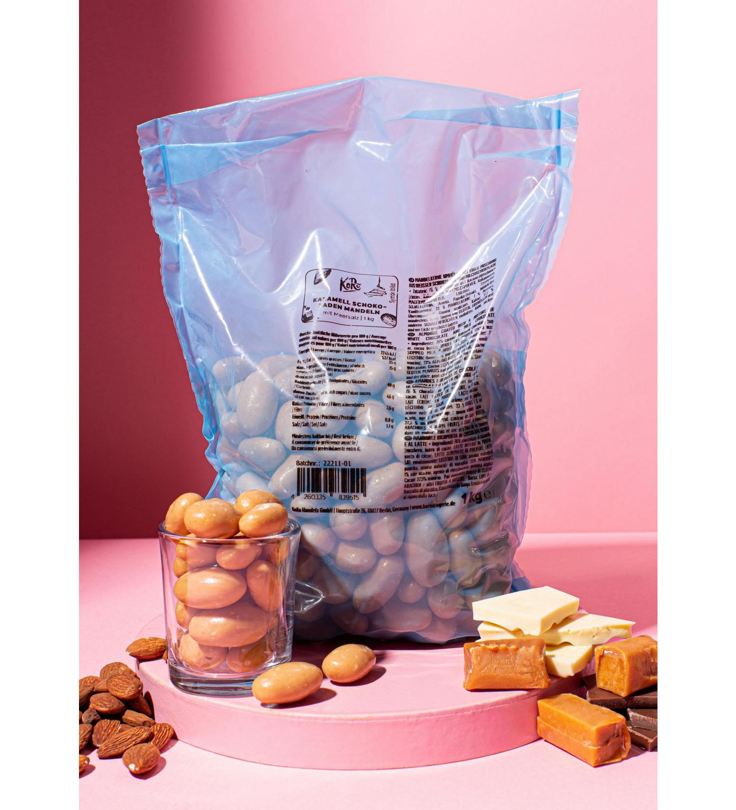 KoRo - Chocolate almonds and sea salt caramel 1kg - the sweet-salty pleasure of Californian almonds with real Belgian chocolate - Buy Online on GoSupps.com