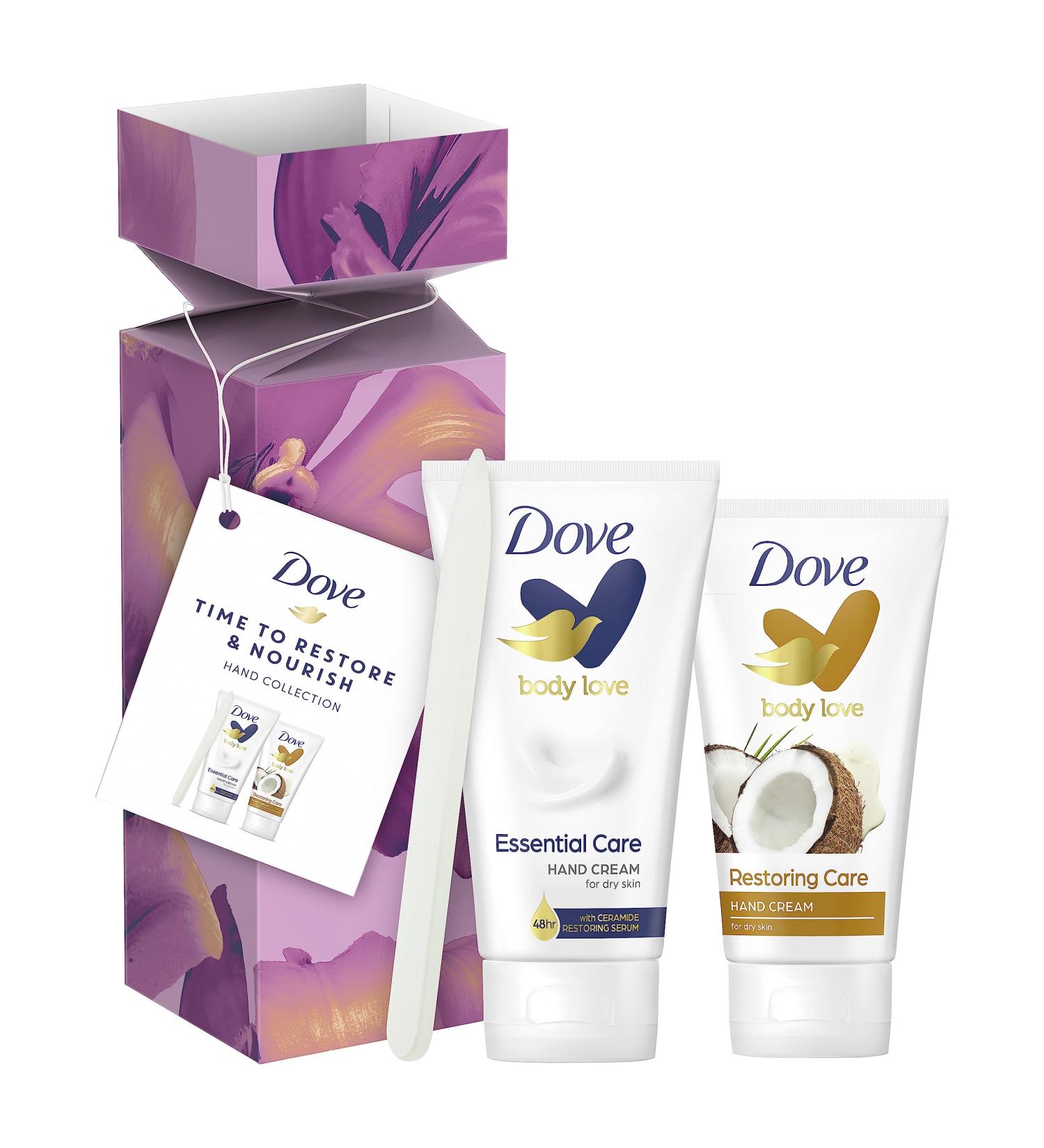 Dove Time to Restore & Nourish Hand Collection Hand Cream Gift Set skin care products with a sleek glass nail file for her 2 piece - Buy Online on GoSupps.com