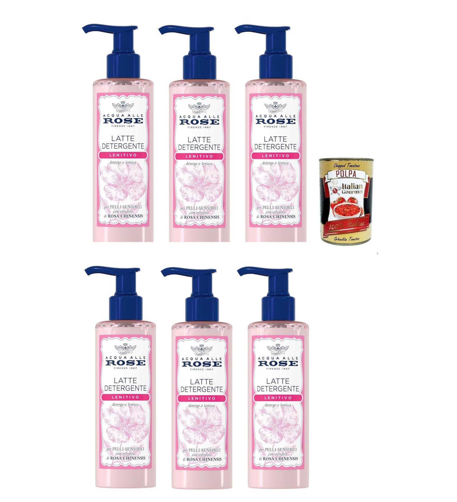  Italian Gourmet E.R. Acqua alle Rose Lenitivo Detergent with Pink Chinensis Extract Ideal for Dry or Sensitive Skin Gently Cleanses and Moisturizes Skin 6 x 200 ml + Italian Gourmet Polpa 400 g - Buy Online on GoSupps.com