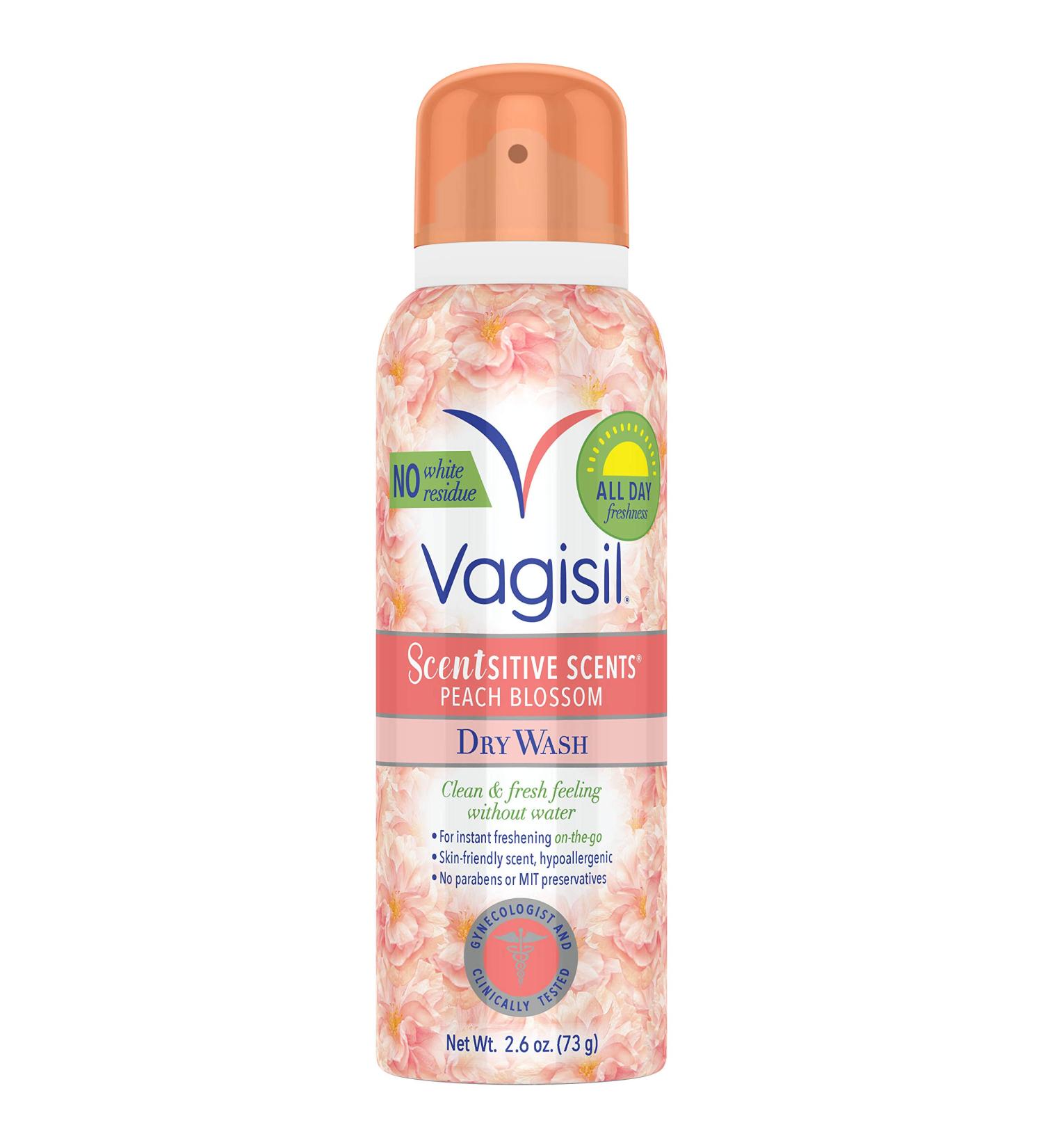 Vagisil Scentsitive Scents Feminine Dry Wash Deodorant Spray - Peach Blossom 2.6 oz (Pack of 1) | Gynecologist Tested, Paraben Free | Women's Hygiene - Buy Online on GoSupps.com